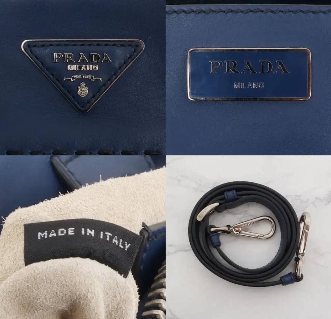 [정품] 프라다 사피아노 패치워크 토트&크로스백 네이비 레더 상품이미지3