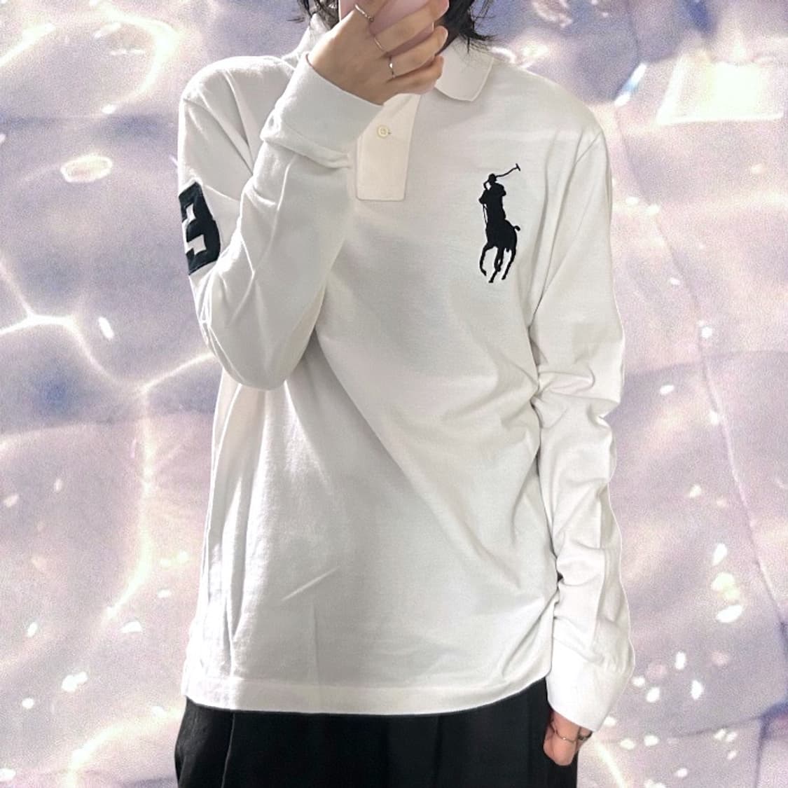 폴로 랄프로렌 신형 빅포니 치프키프 넘버 로고 긴팔 카라 티셔츠 화이트  상품이미지1