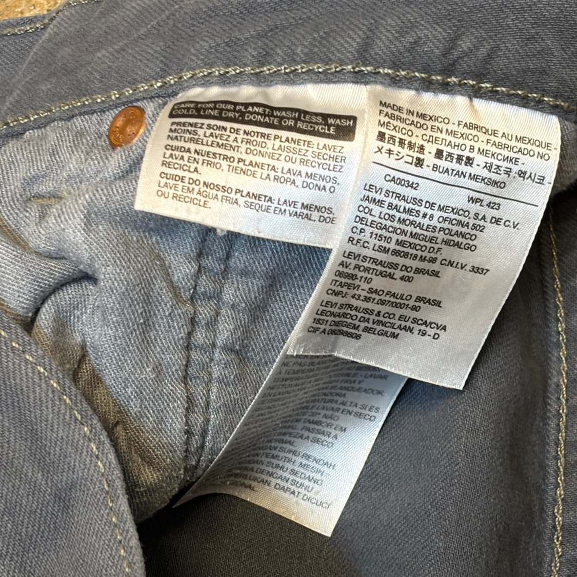 00s 미국 빈티지 리바이스 501 그레이 청바지 상품이미지10