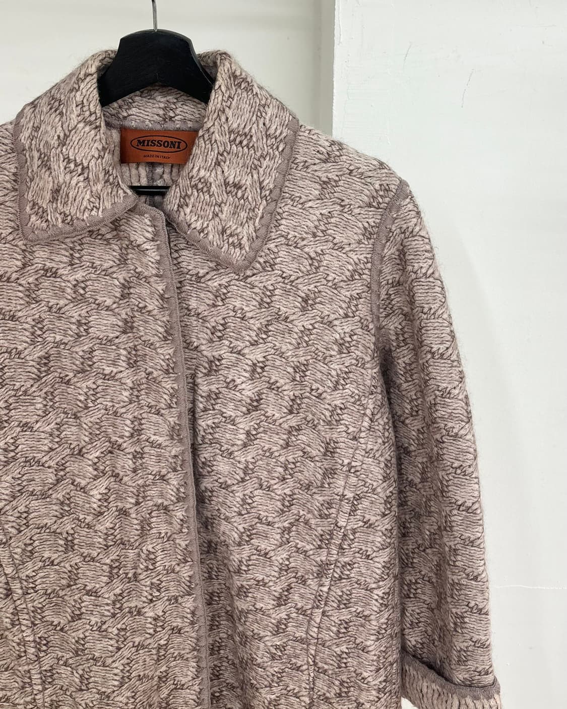 미쏘니 핑크 울 혼방 니트 코트 상품이미지4