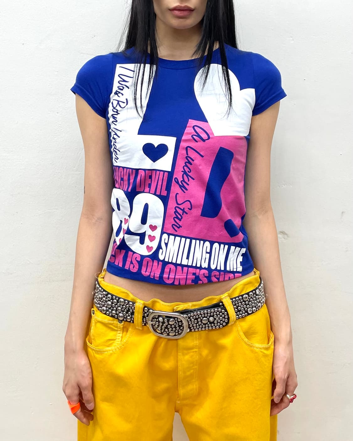 Retro Bold Lettering Blue T-Shirt  상품이미지2