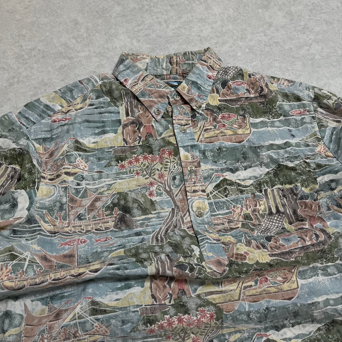 90s Cooke Street reverse 하와이안 헨리넥 셔츠(L) 상품이미지3