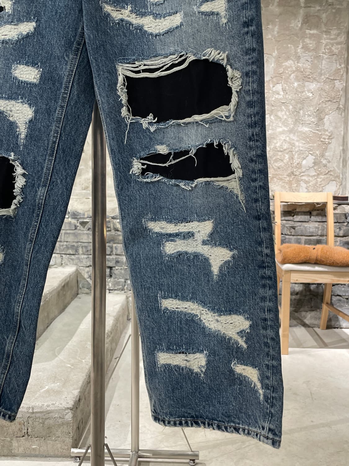 브랜디드 히시토모 중청 디스트로이드 데님 팬츠 상품이미지5