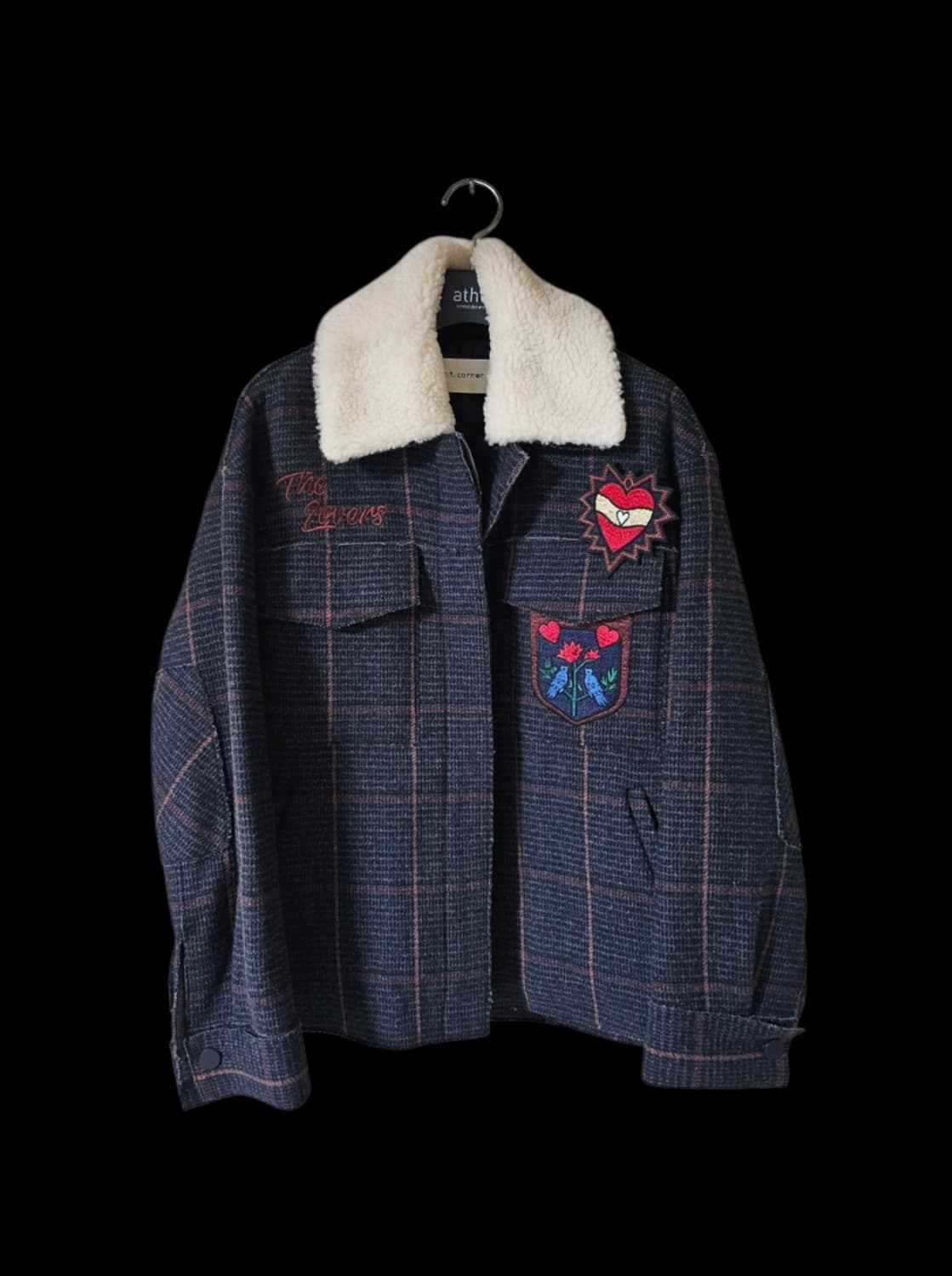 앳코너 털카라 와펜장식 오버핏 점퍼 55 66 상품이미지3