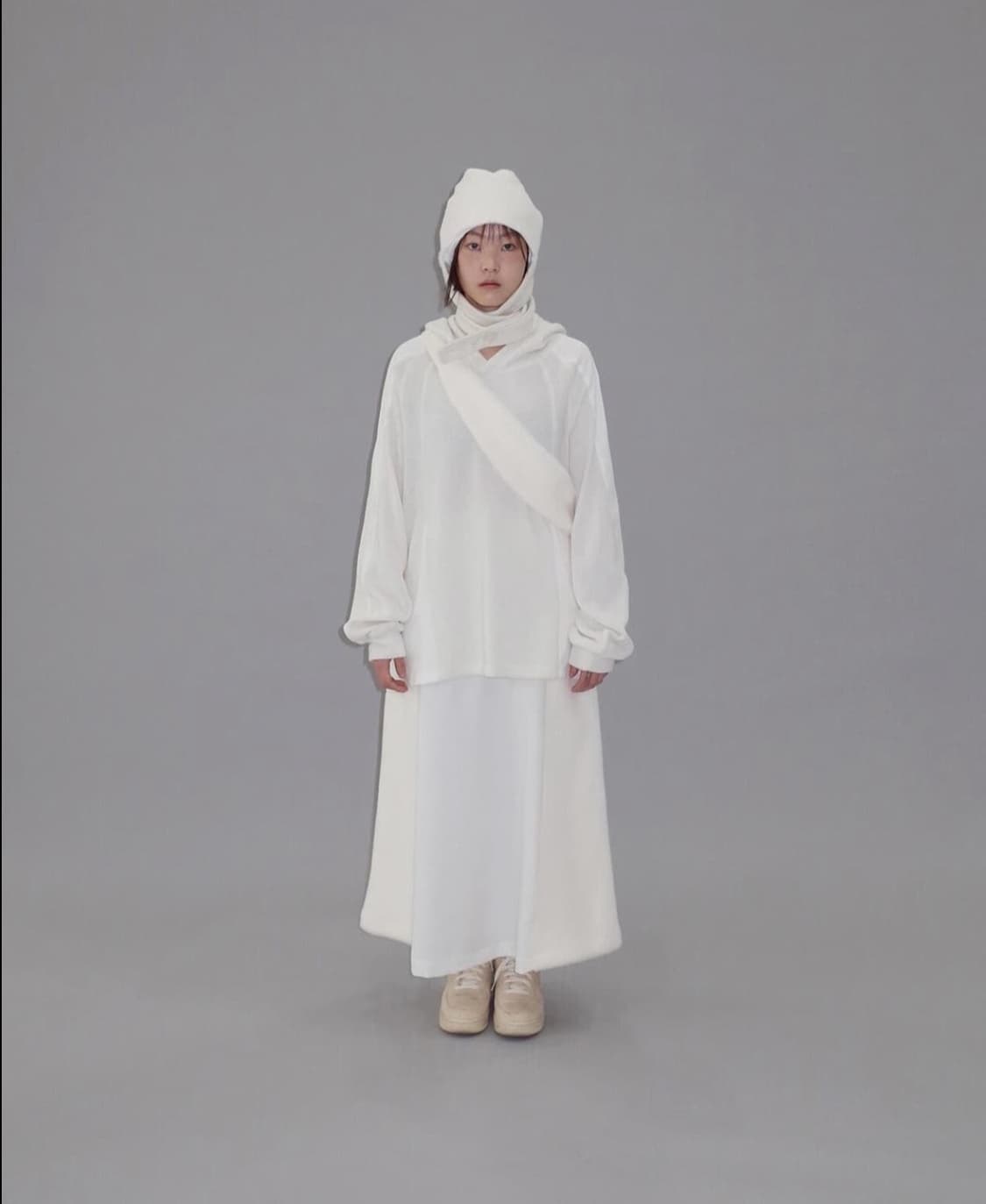 택포) jichoi aw23 frosted hoodie ivory 지초이 상품이미지4