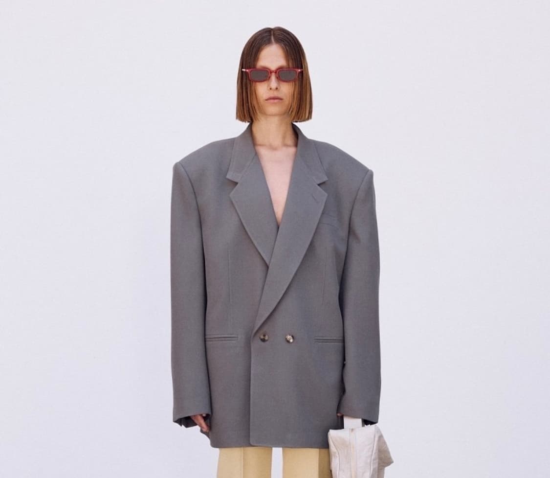 [S] 렉토 그루브 오버사이즈 테일러드 블레이저 자켓 그레이 상품이미지1