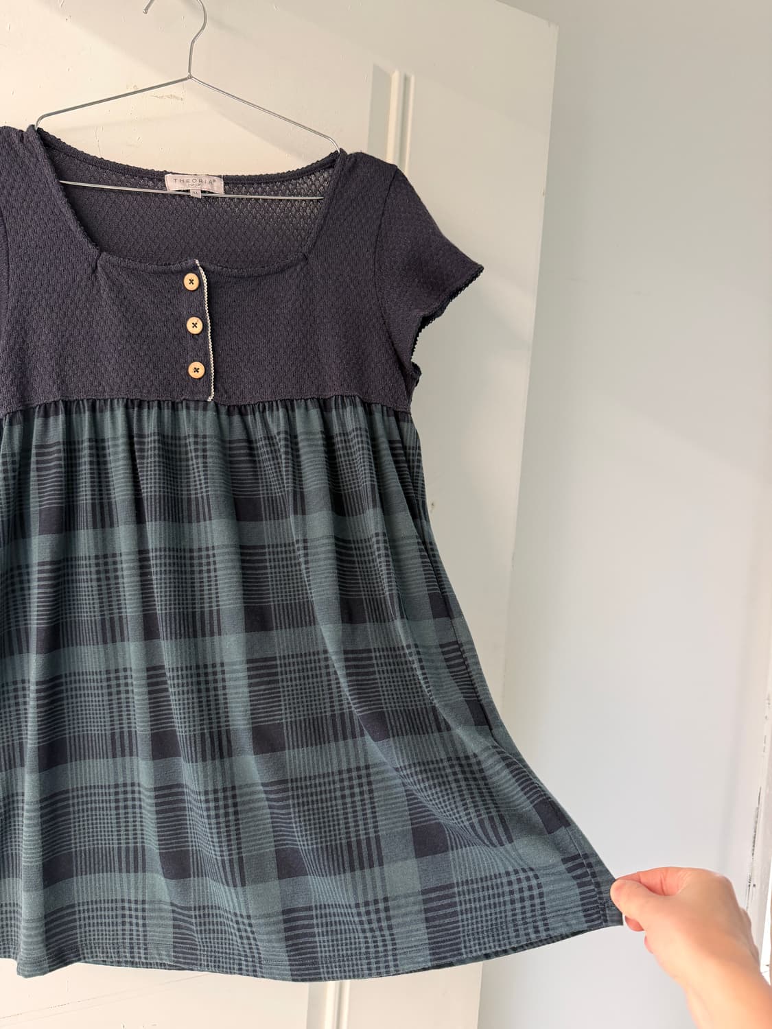 일본빈티지 모리 네이비 그린 블라우스 상품이미지5