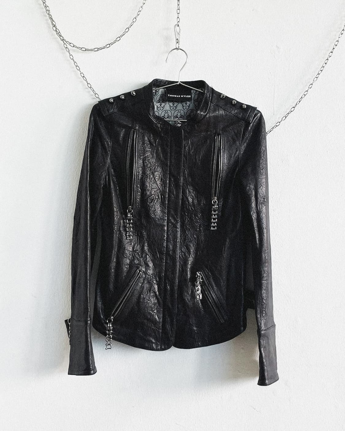 토마스 와일드 vkei / 오피움 바이크체인 지퍼 레더자켓 상품이미지4