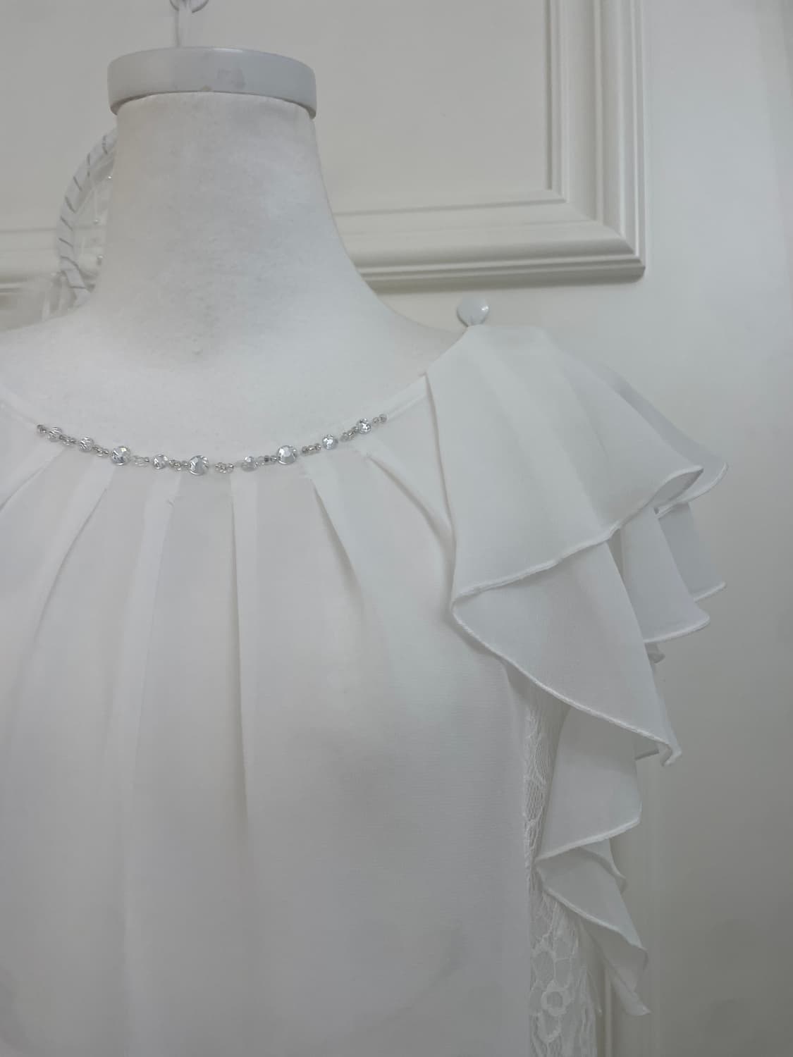 white ruffle side lace fairy blouse 상품이미지8