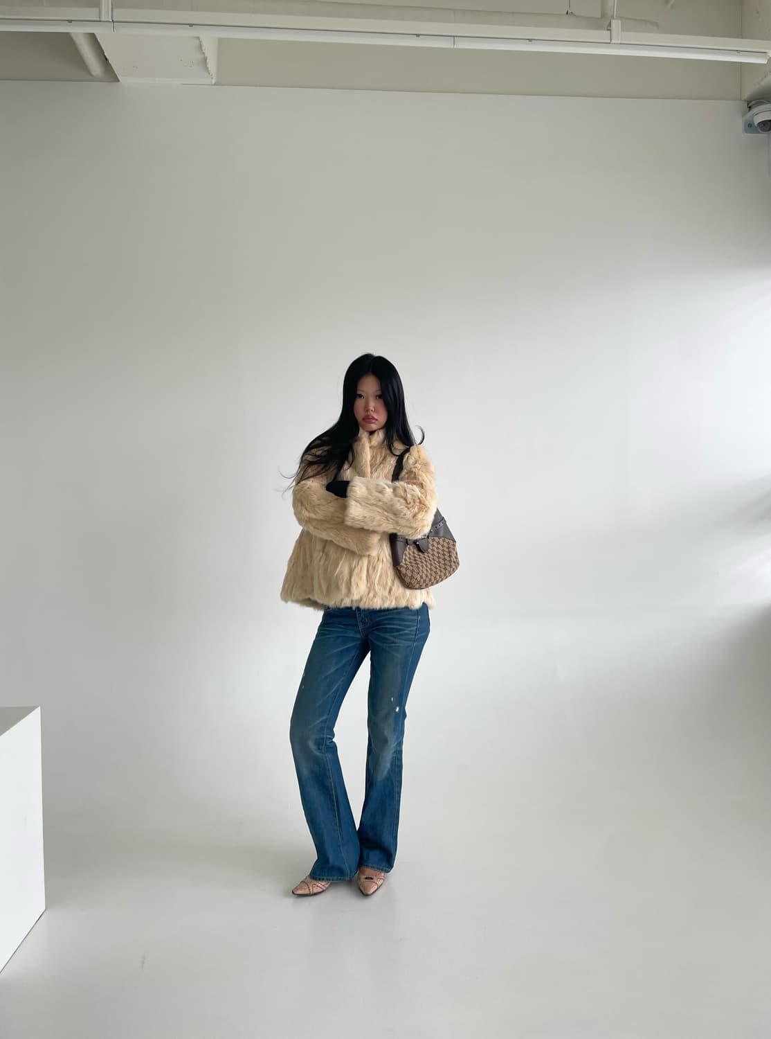 Beige Rabbit Fur Coat  상품이미지5