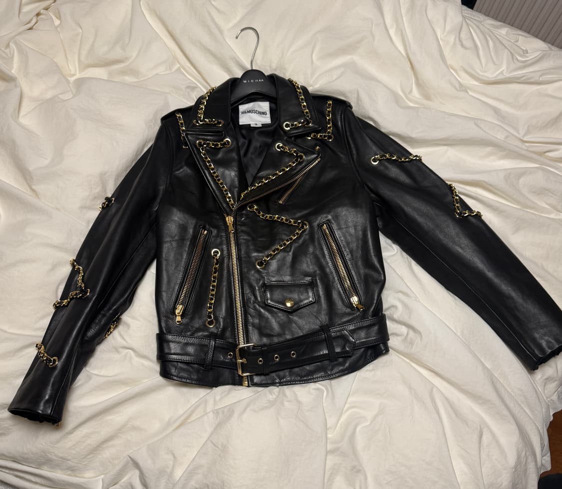 모스키노 가죽 재킷 상품이미지1