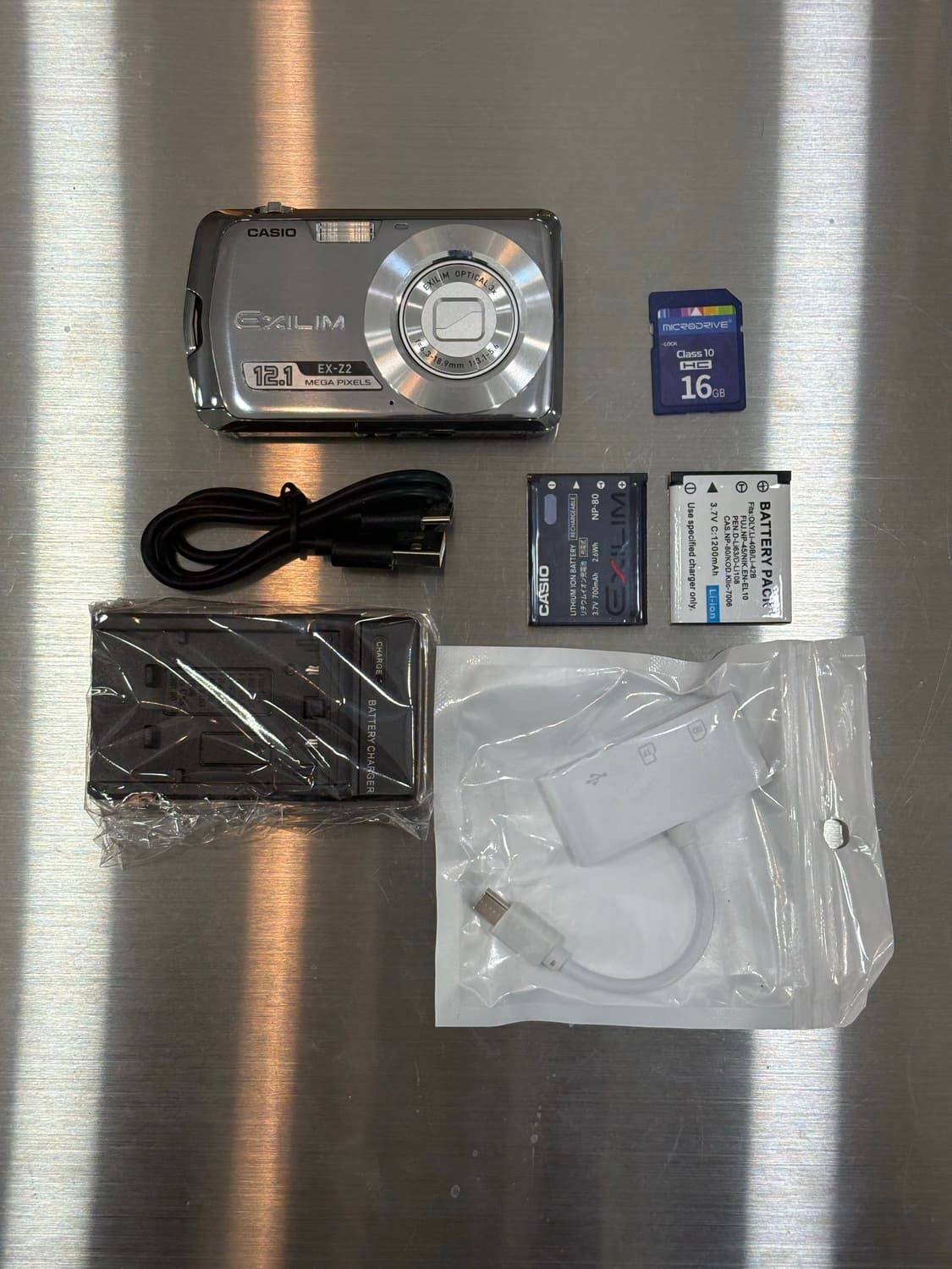 배터리2개/날짜표시)카시오 엑슬림 ex-z2 크롬실버 빈티지디카 상품이미지2