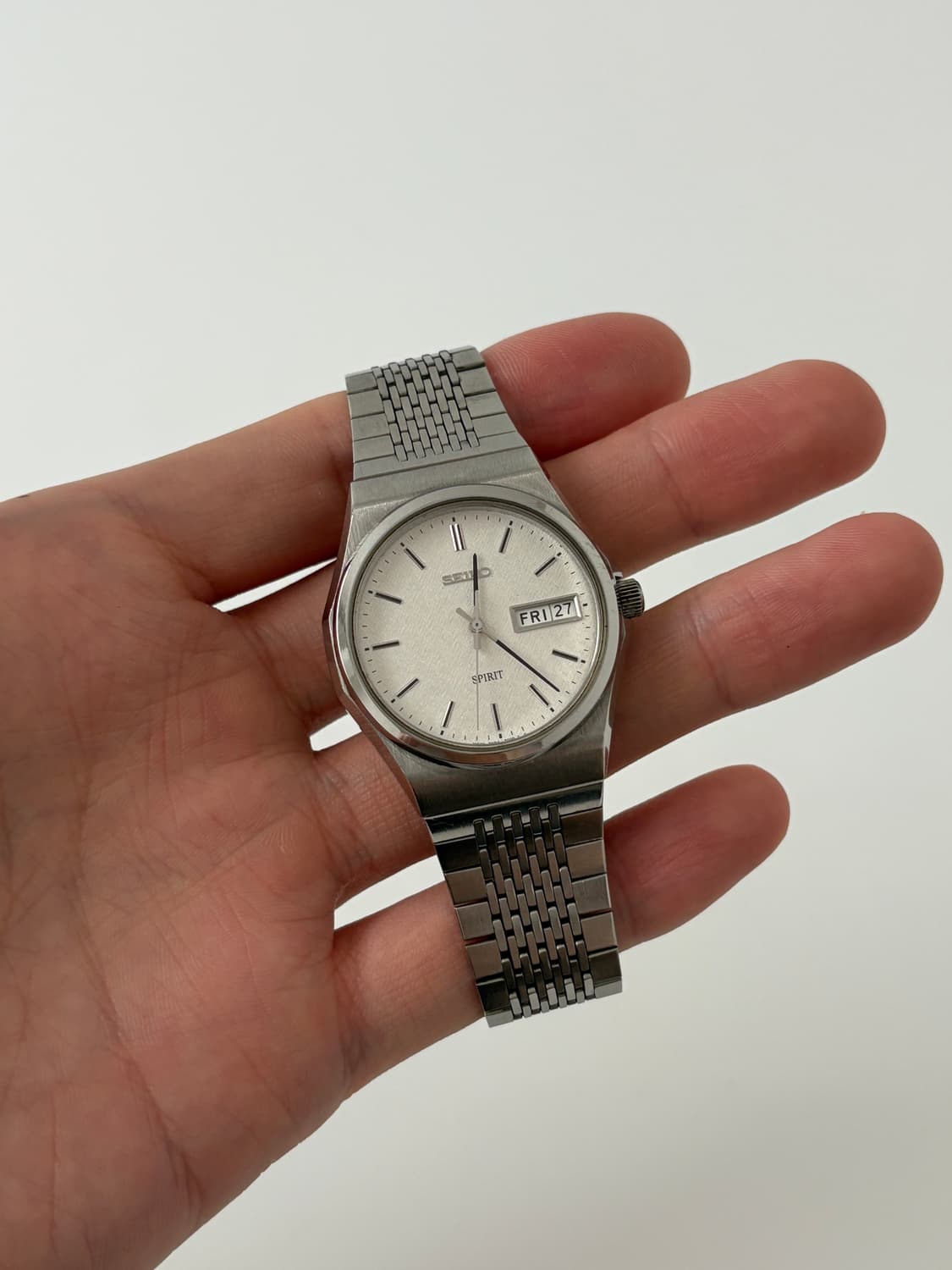 90s spirit texture dial silver quartz 상품이미지2