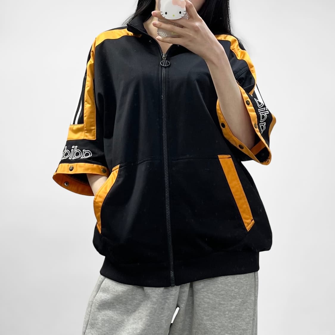 아디다스 올드스쿨 빅 트레포일 로고 하프 반팔 트랙탑  상품이미지1