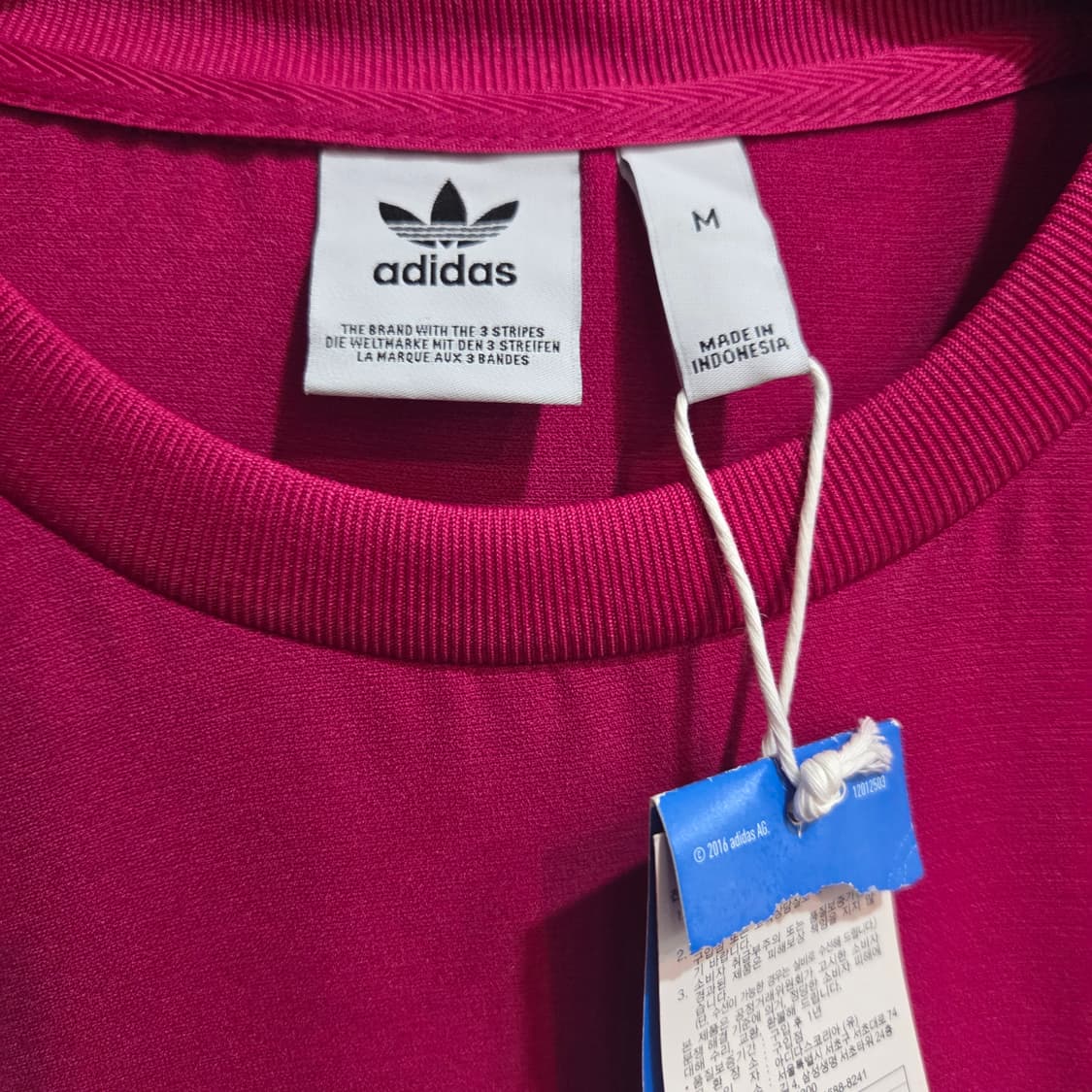 아디다스 핑크색 삼선 튜닉 원피스 상품이미지3