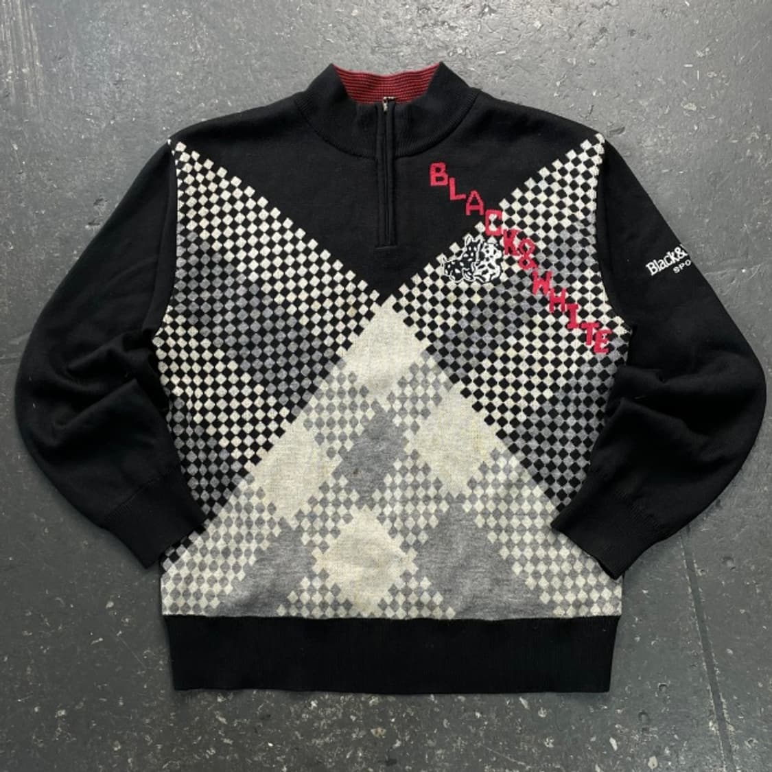 100 블랙앤화이트 방풍니트  상품이미지1