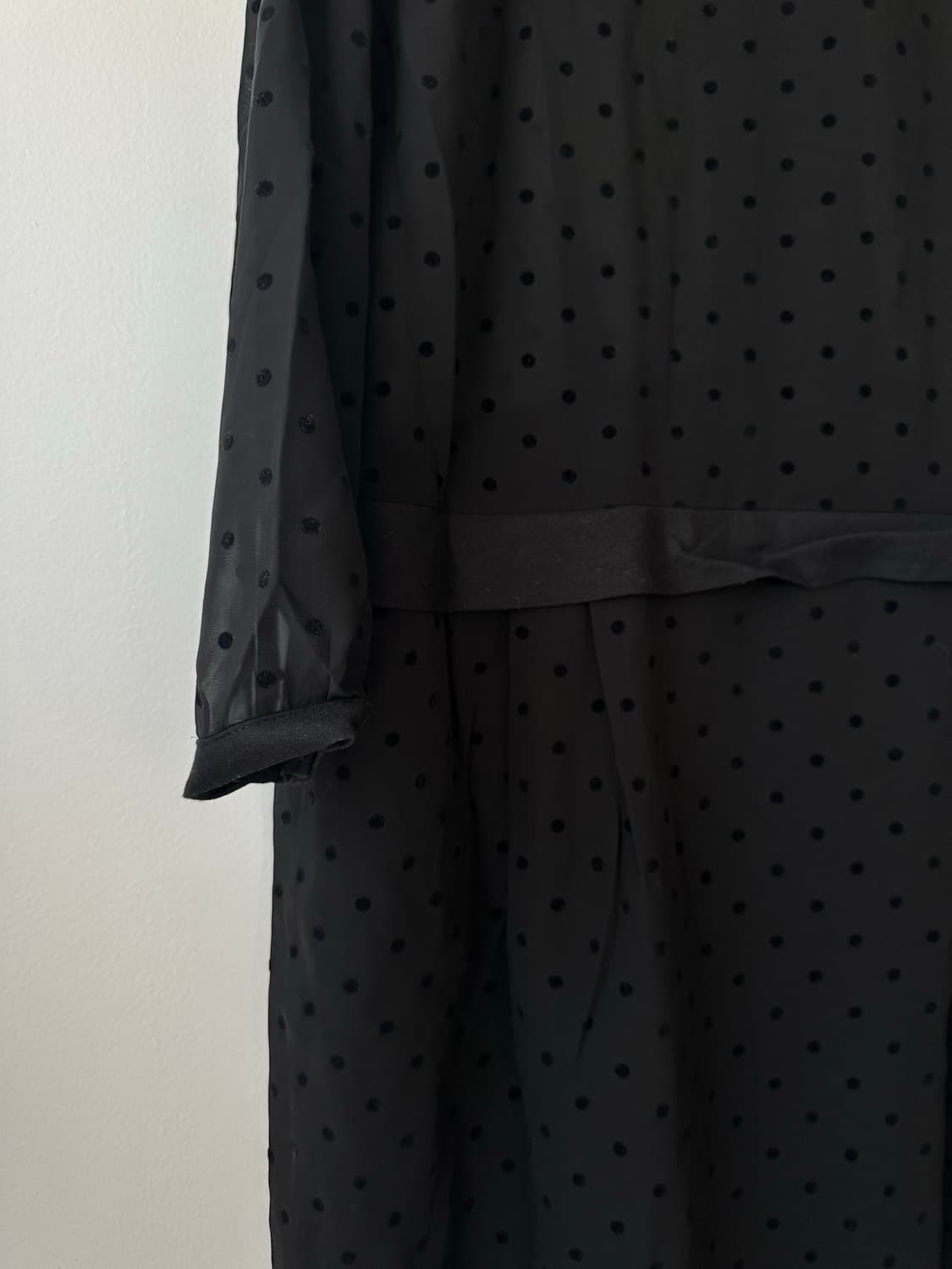 블랙 땡땡이 쉬폰 원피스 black velvet dot chiffon 상품이미지6