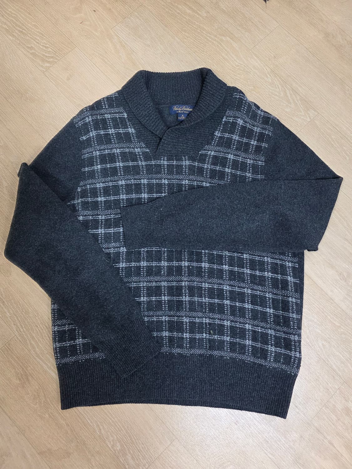 브룩스브라더스 색슨울 숄카라 스웨터 니트 M 상품이미지1