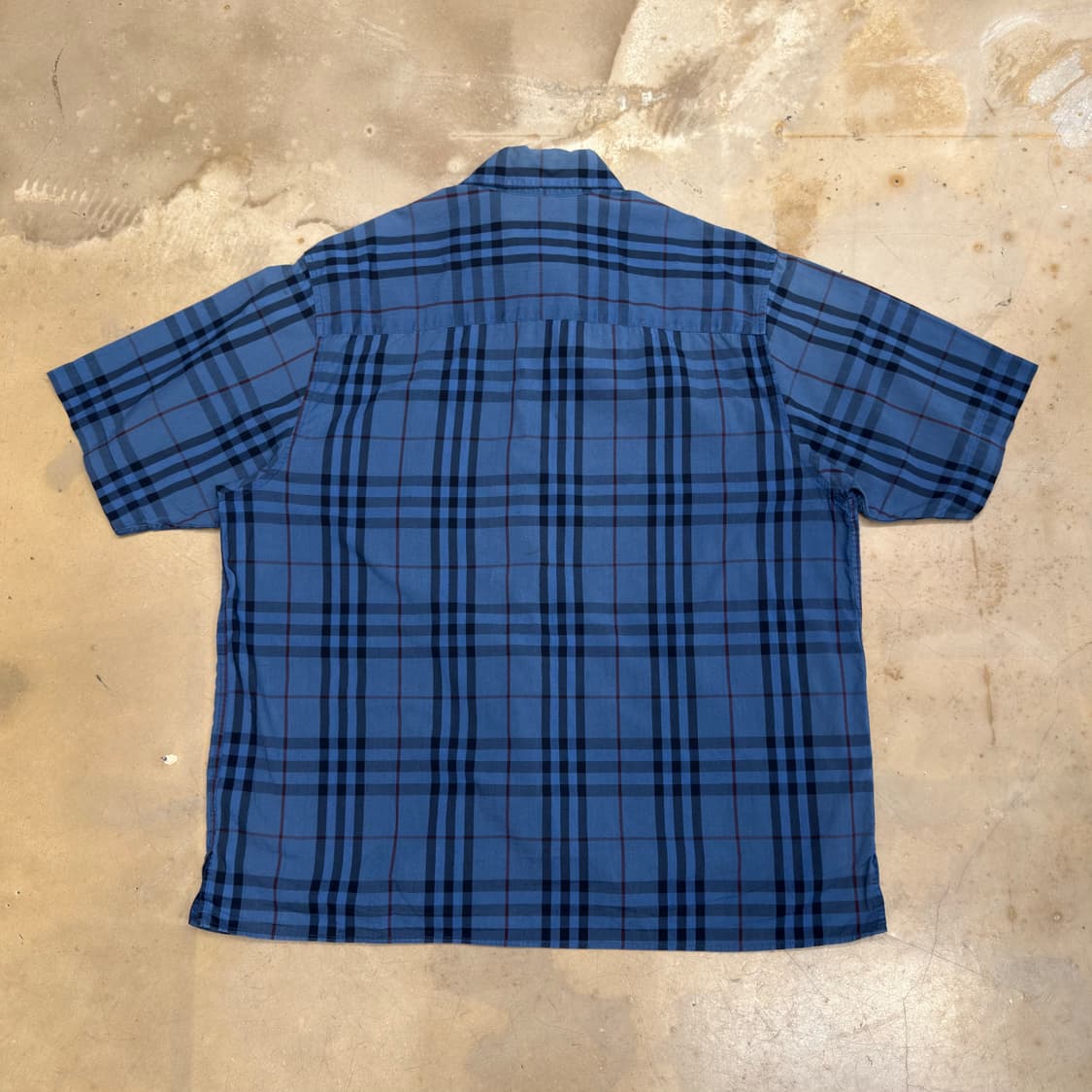 L 버버리 블루 체크 반팔 셔츠  상품이미지3