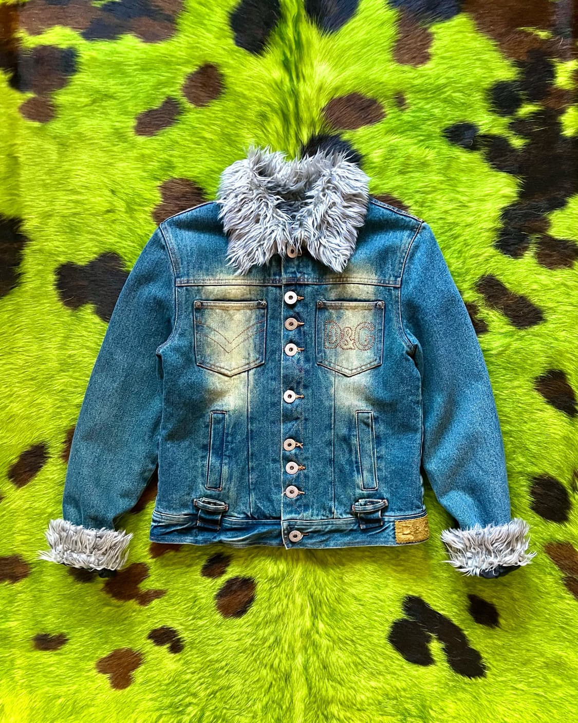 00s Dolce&Gabbana Fur Trim Denim Jacket 상품이미지3