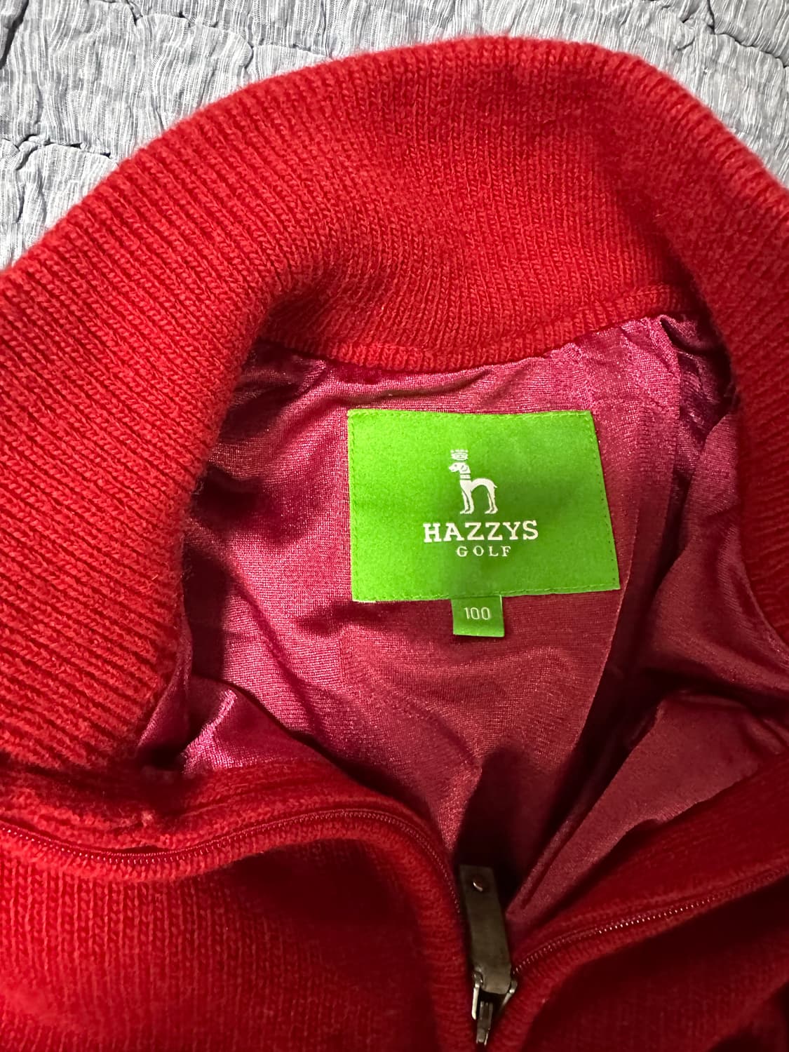 헤지스 골프 남성 레드 하프넥 니트 상품이미지3