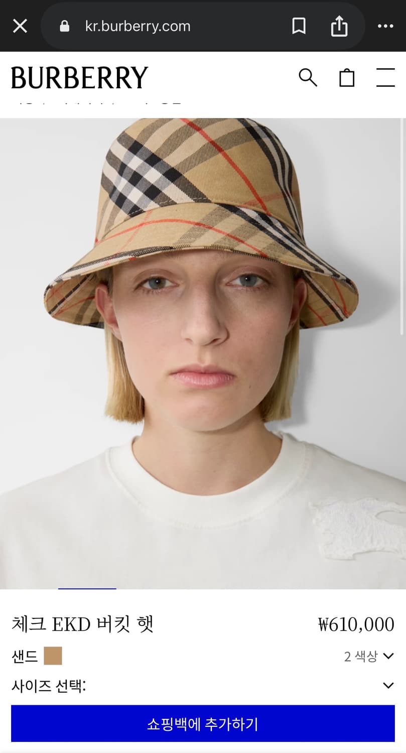 버버리 신형 화이트라벨 버킷햇 상품이미지2