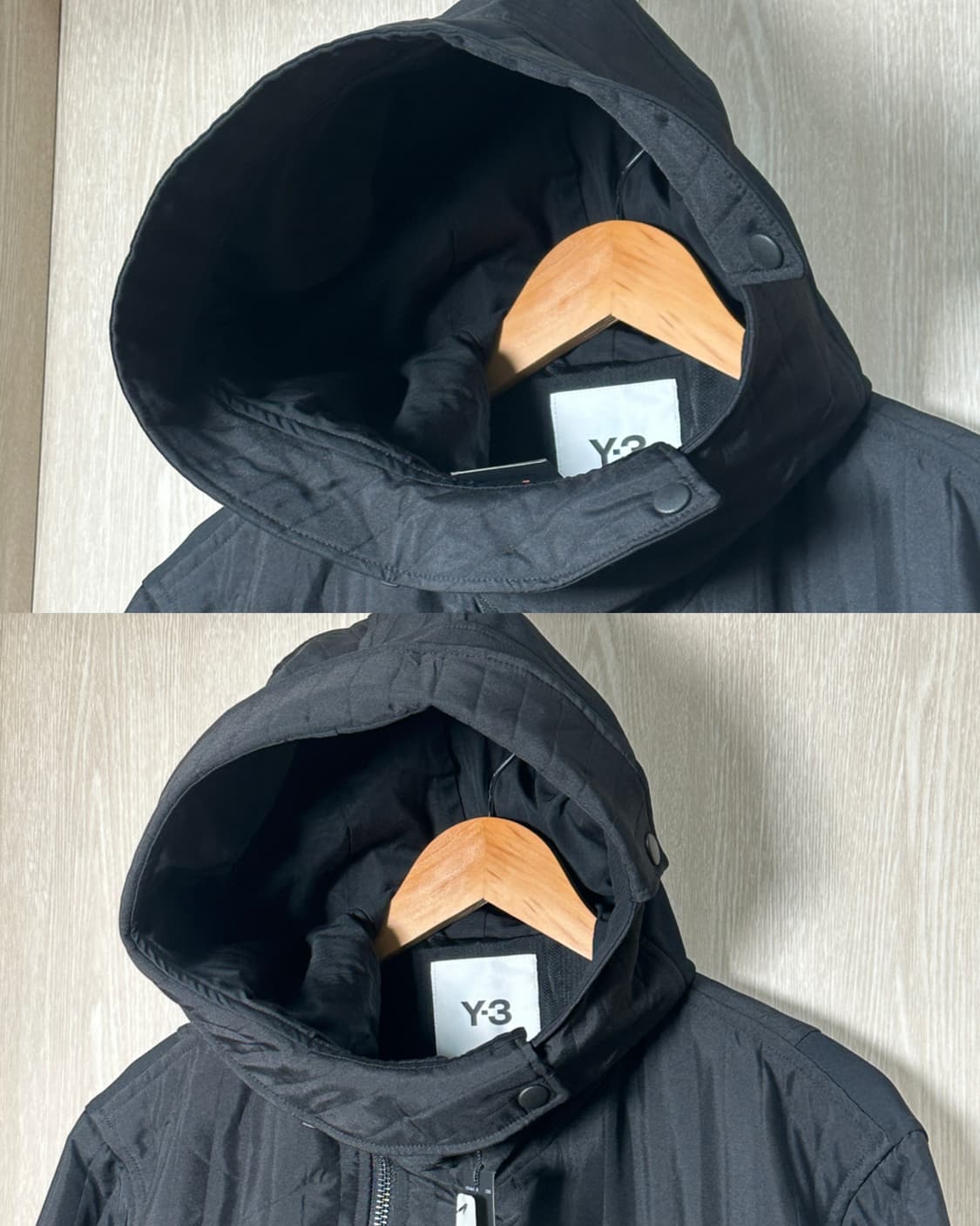 새상품) y3 퀄팅 후드 자켓100/블랙 상품이미지6