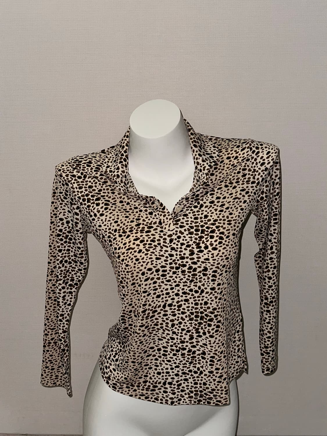 빈티지 갸루 호피 카라 티 상품이미지3