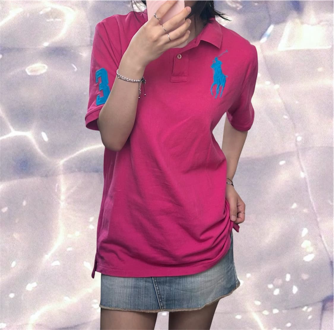 폴로 랄프로렌 빅포니 치프키프 반팔 카라 티셔츠 핑크 M  상품이미지2