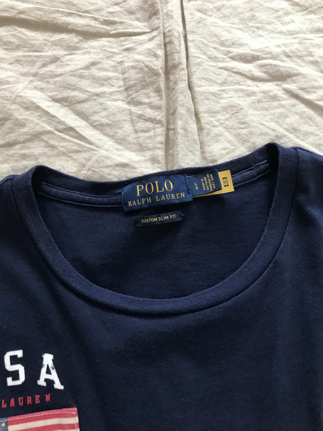 폴로 랄프로렌 빅포니로고 성조기 반팔티 QR코드택 상품이미지7