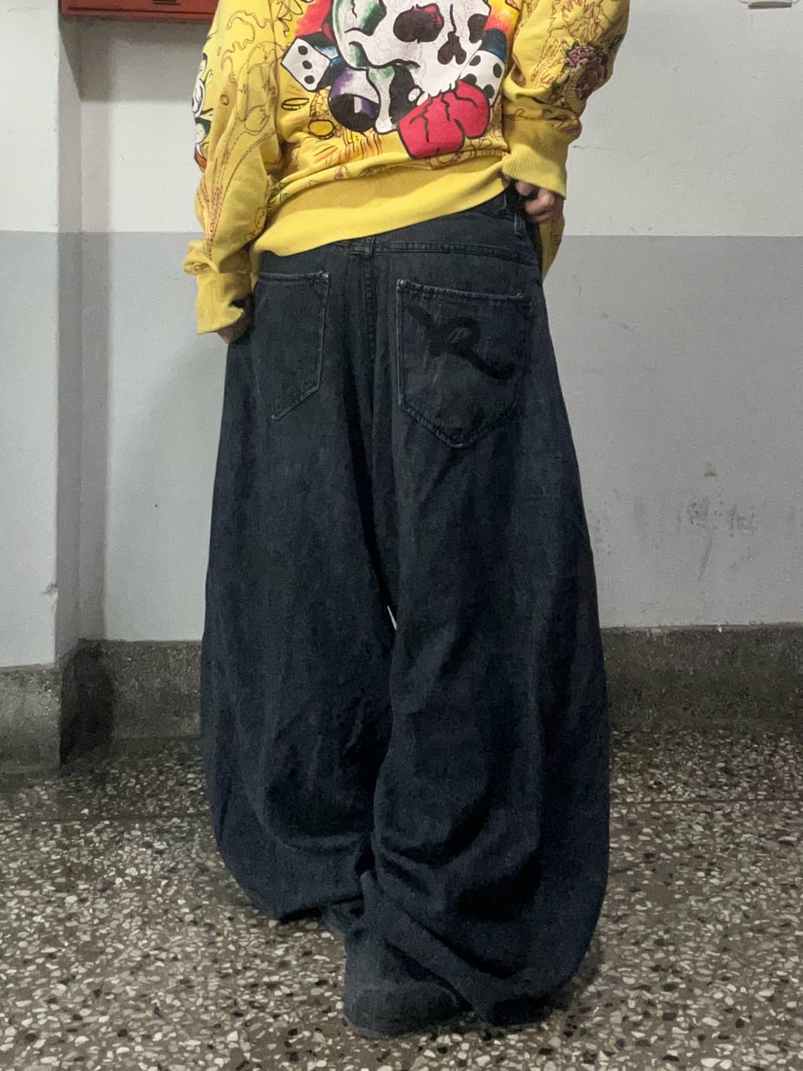 90s ROCA WEAR 블랙데님 힙합팬츠 상품이미지1