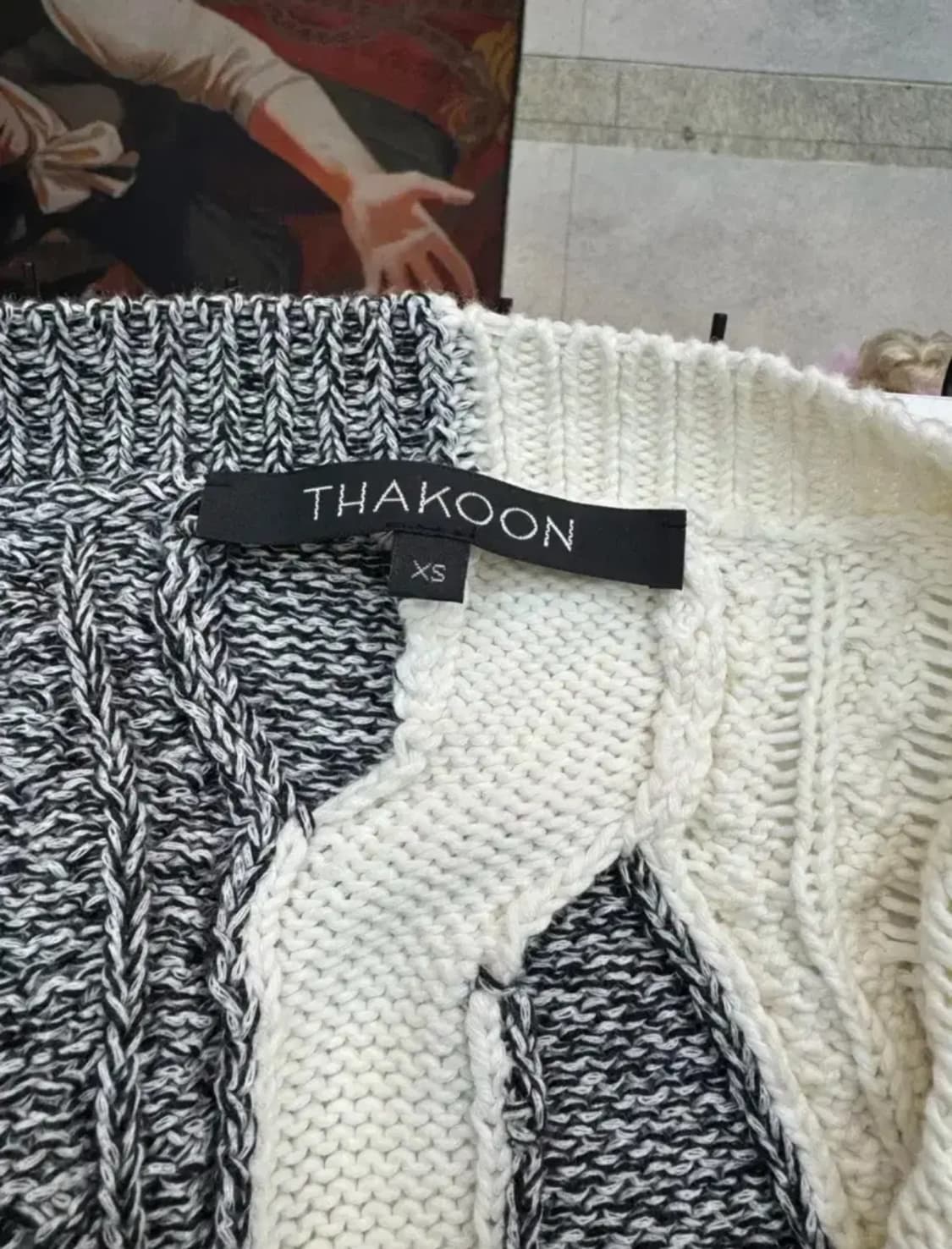 타쿤(THAKOON) 투톤 케이블 니트 가디건/코튼 100 상품이미지8