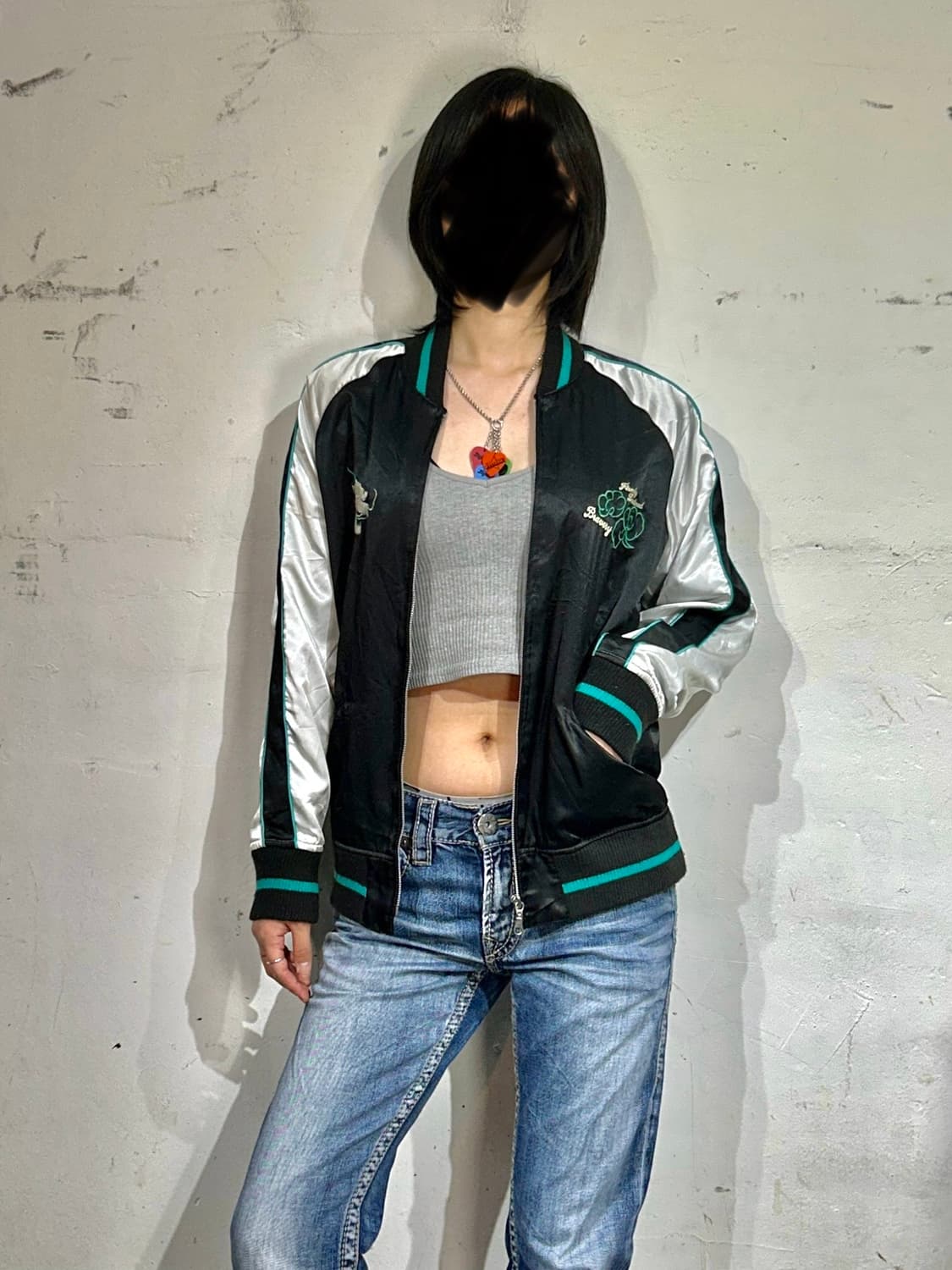 Jpn 일본빈티지 오리엔탈 민트 용 스카잔 자켓 L 상품이미지2