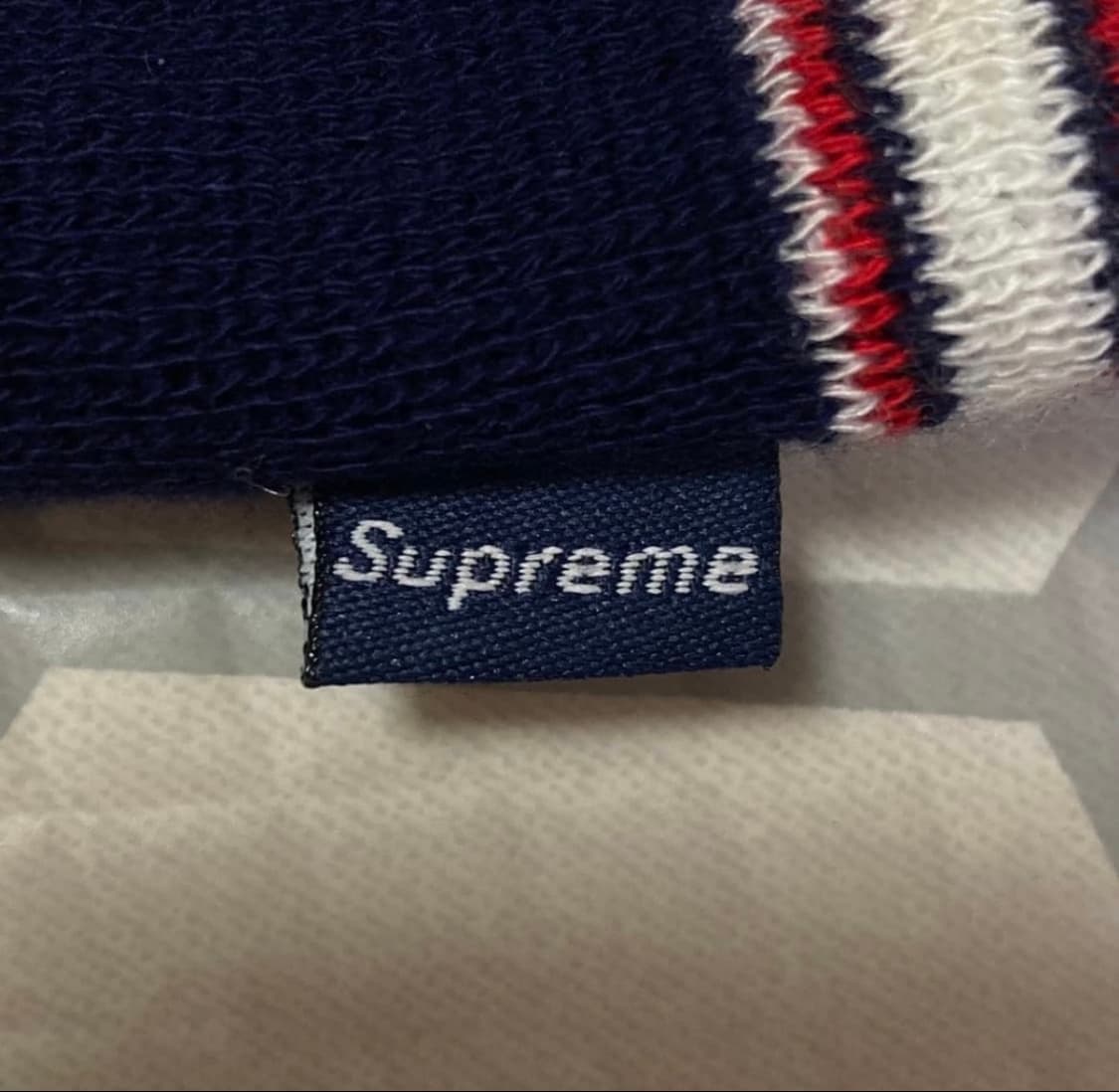 Supreme 90s슈프림 스트라이프 비니 네이비 상품이미지3
