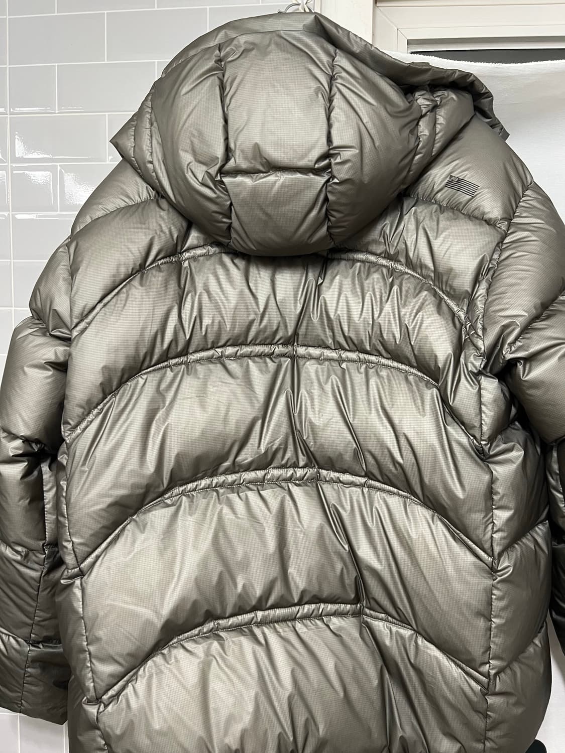 새거 뉴발란스 플라잉77 헤비 구스다운 L GRAY 라지 구스패딩 숏패딩 상품이미지4