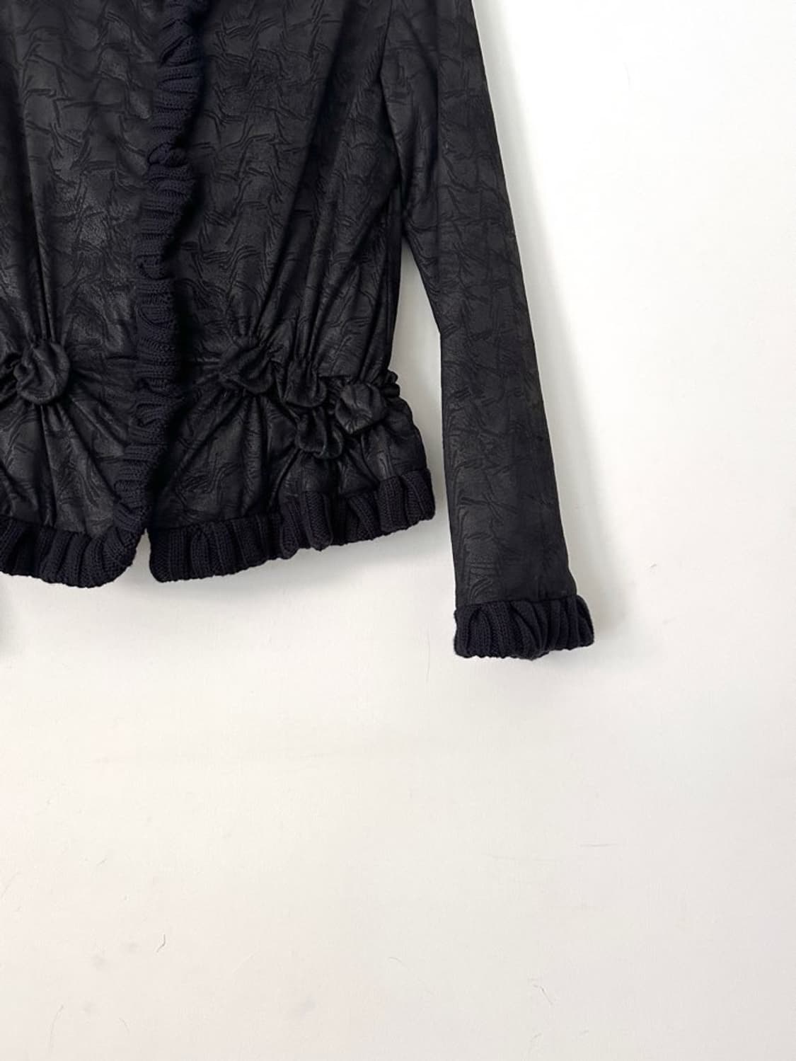 Flower pattern jacquard jacket / black 상품이미지3