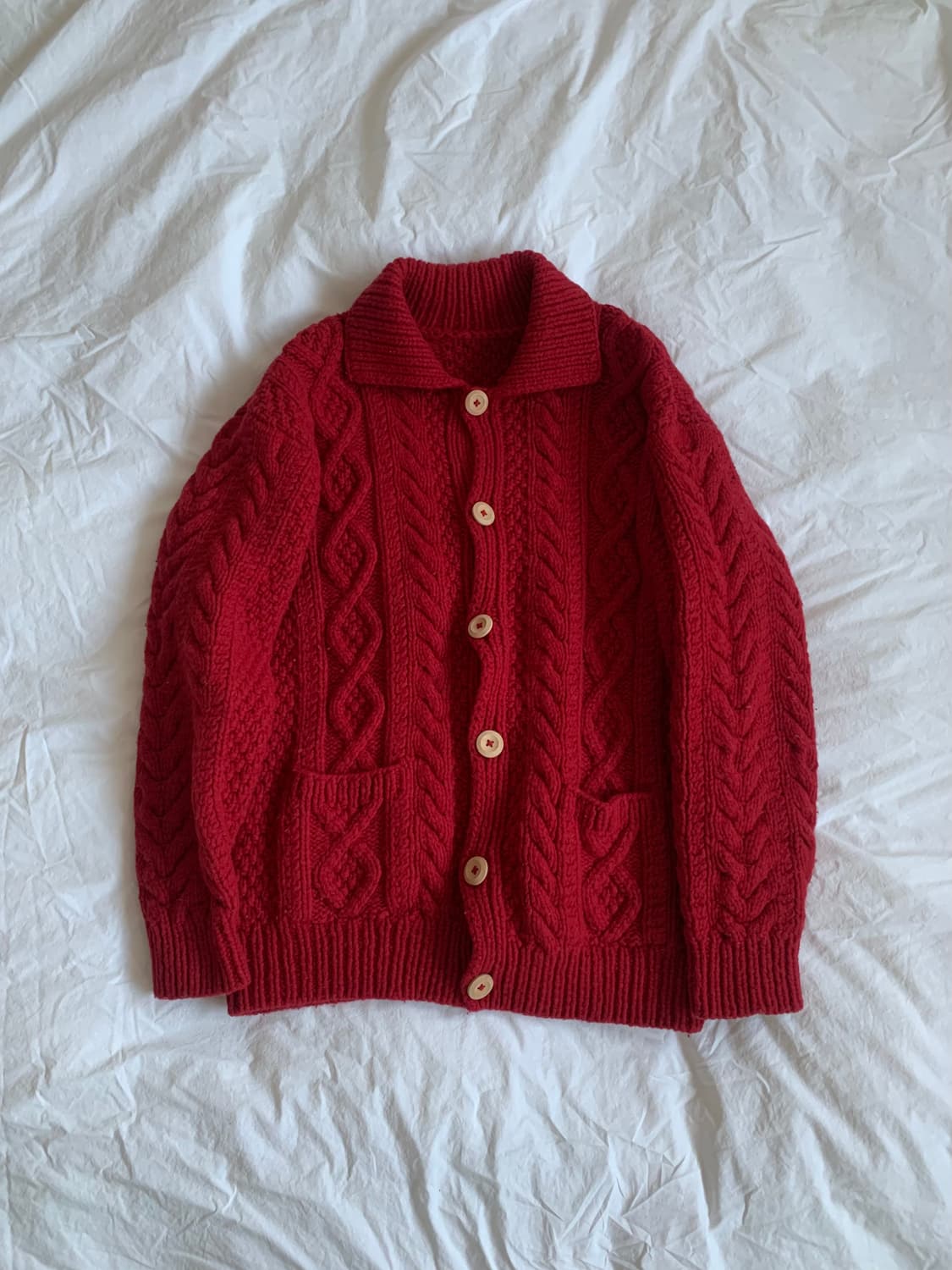 레드 꽈배기 가디건  상품이미지1