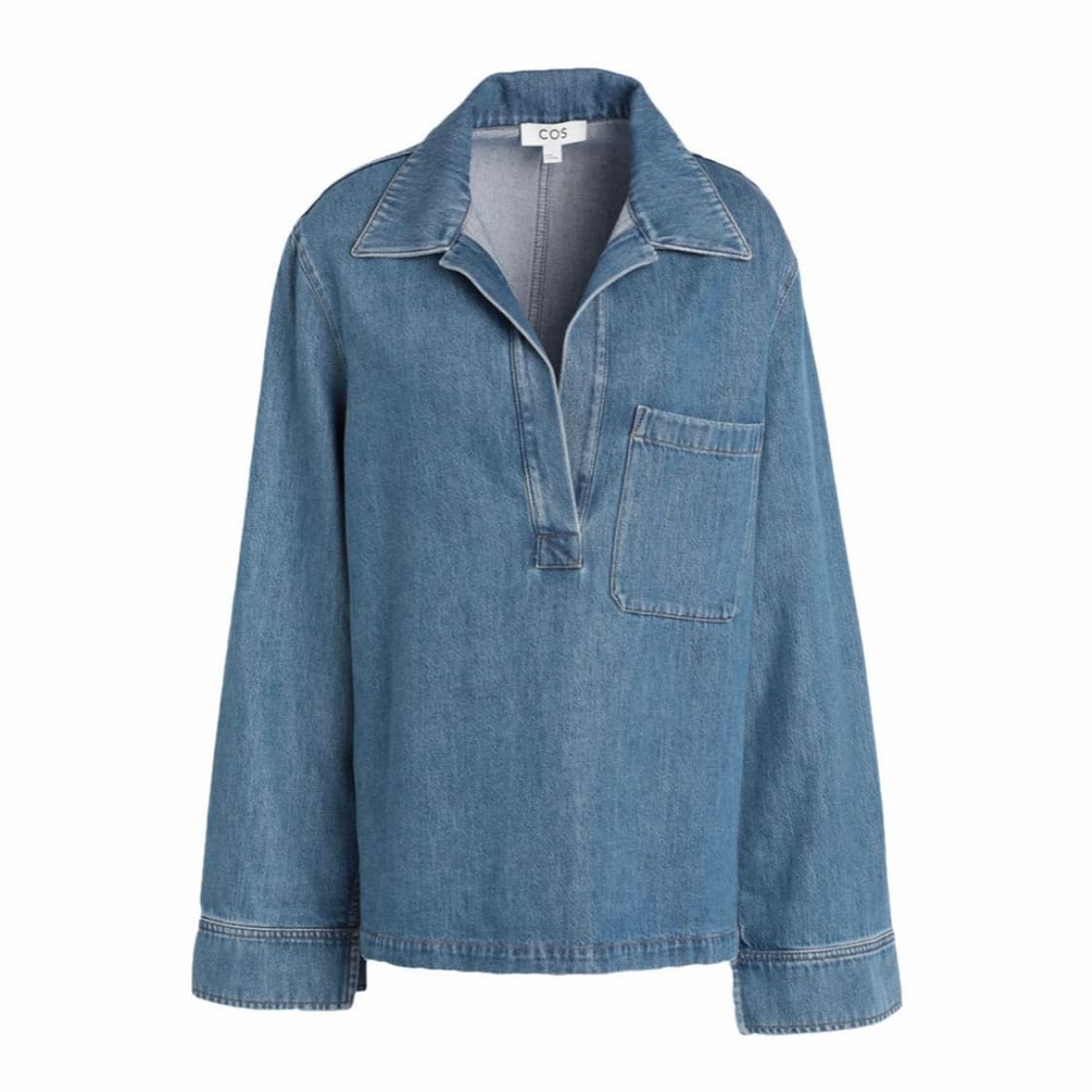 COS 칼라드 V넥 데님탑 55-66 상품이미지3