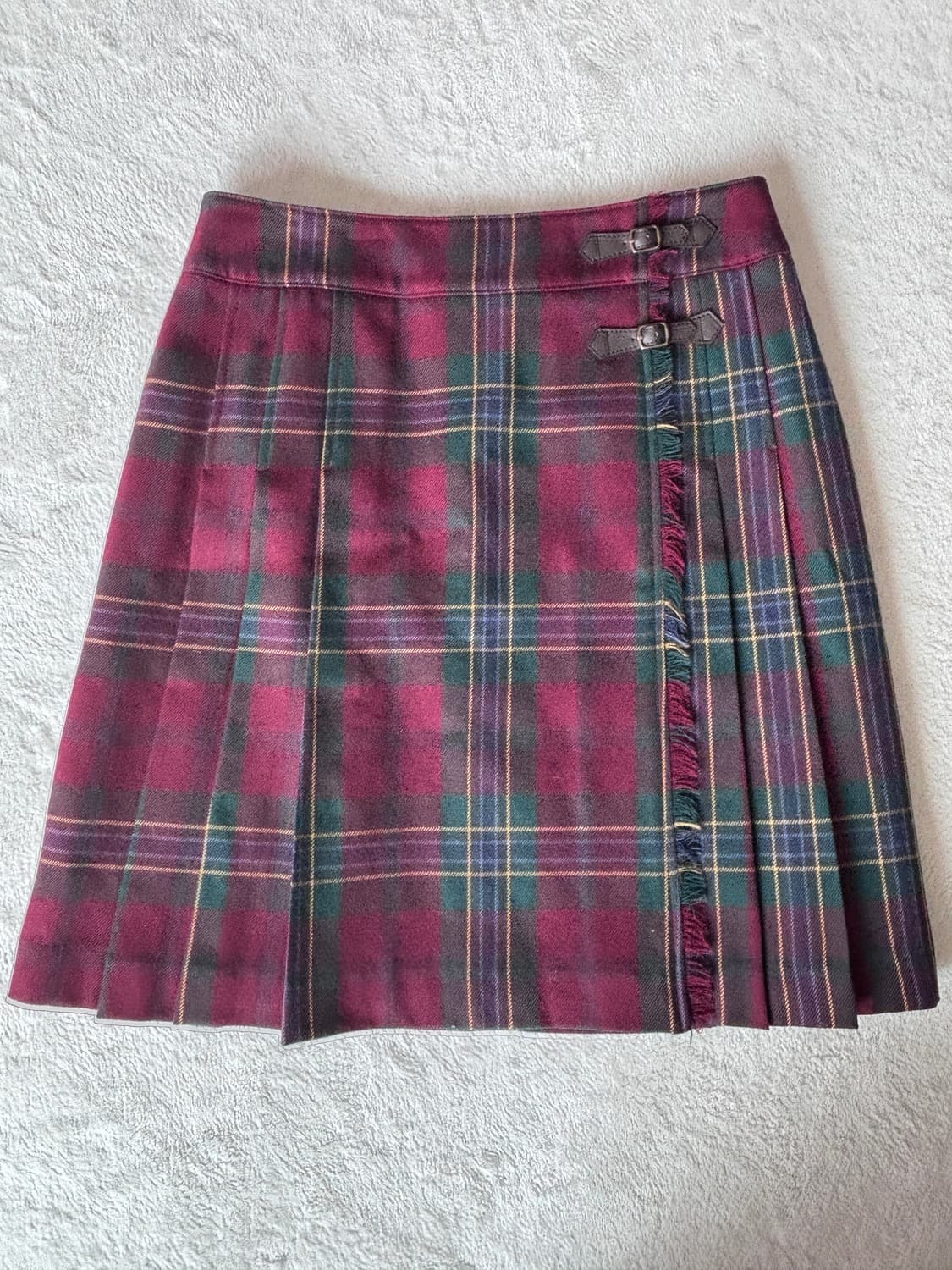 헤지스 울100 체크스커트 상품이미지2