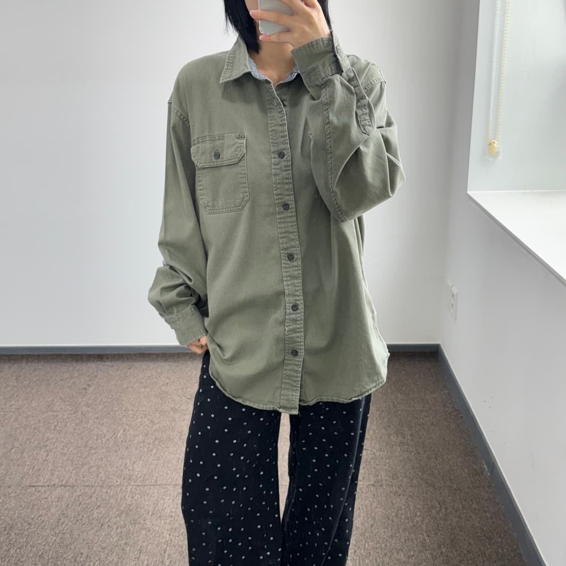 Wrangler 랭글러 카키 투포켓 셔츠 상품이미지1