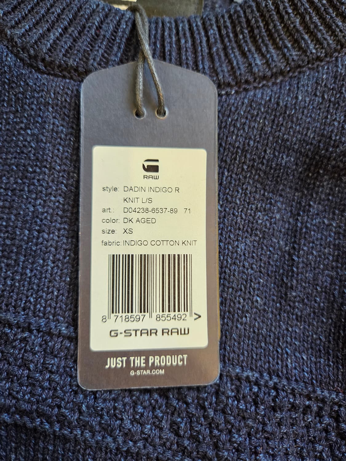 G-STAR 네이비 버튼 포인트 니트 스웨터(XS) 상품이미지5
