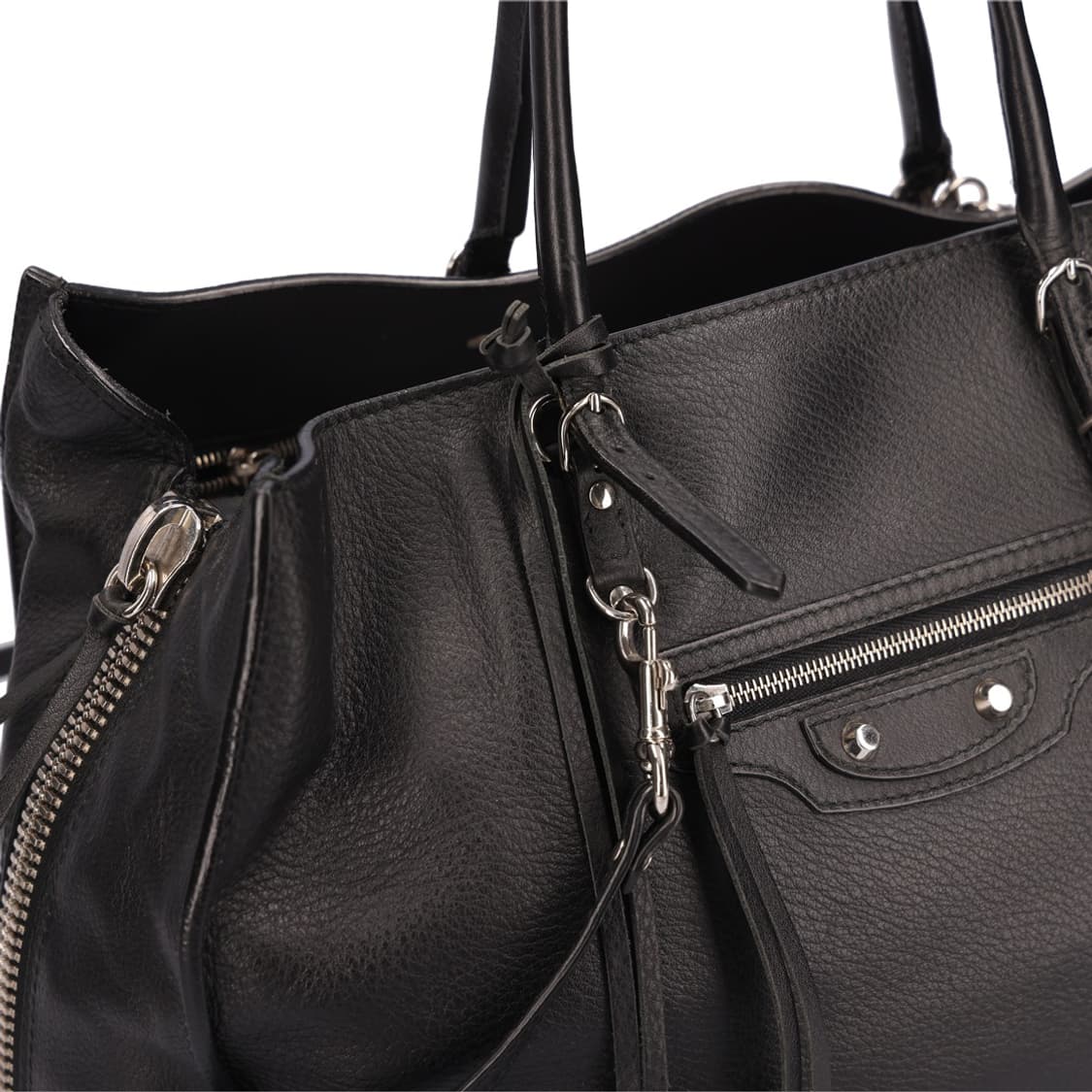 발렌시아가 432596 파피에르 시티백 레더 블랙 상품이미지3