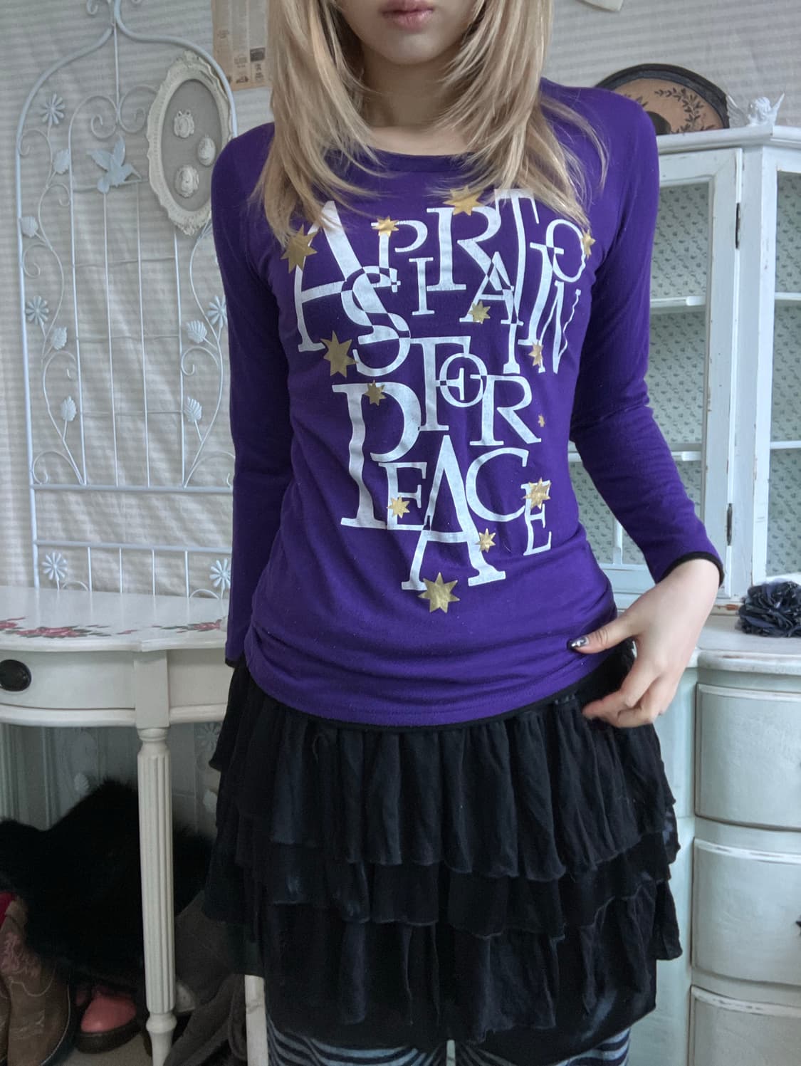 일본빈티지 핑키 스위티 퍼플 펑크 롱 슬리브 상품이미지2