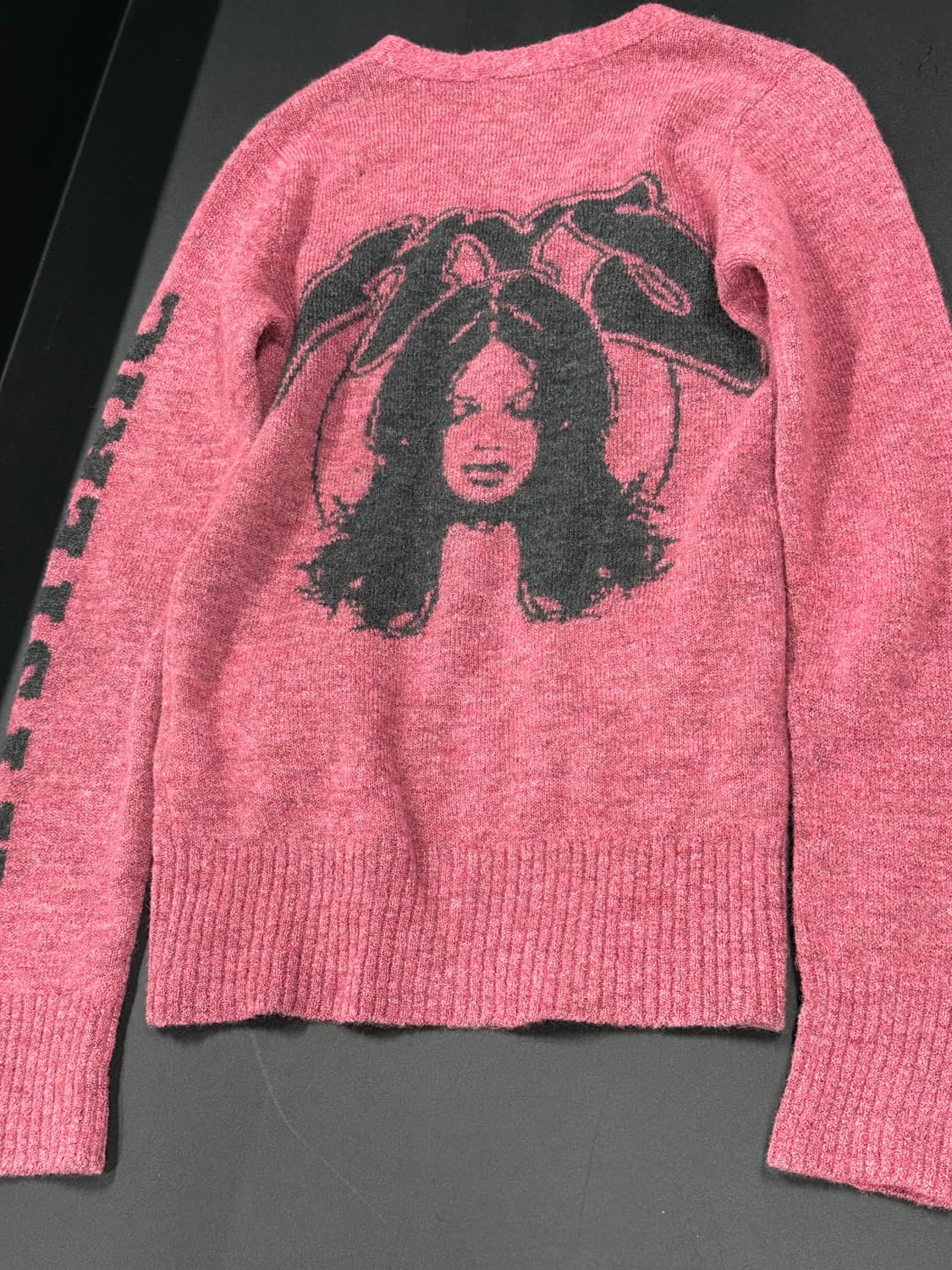 히스테릭 글래머 백프린팅 핑크 가디건 상품이미지6