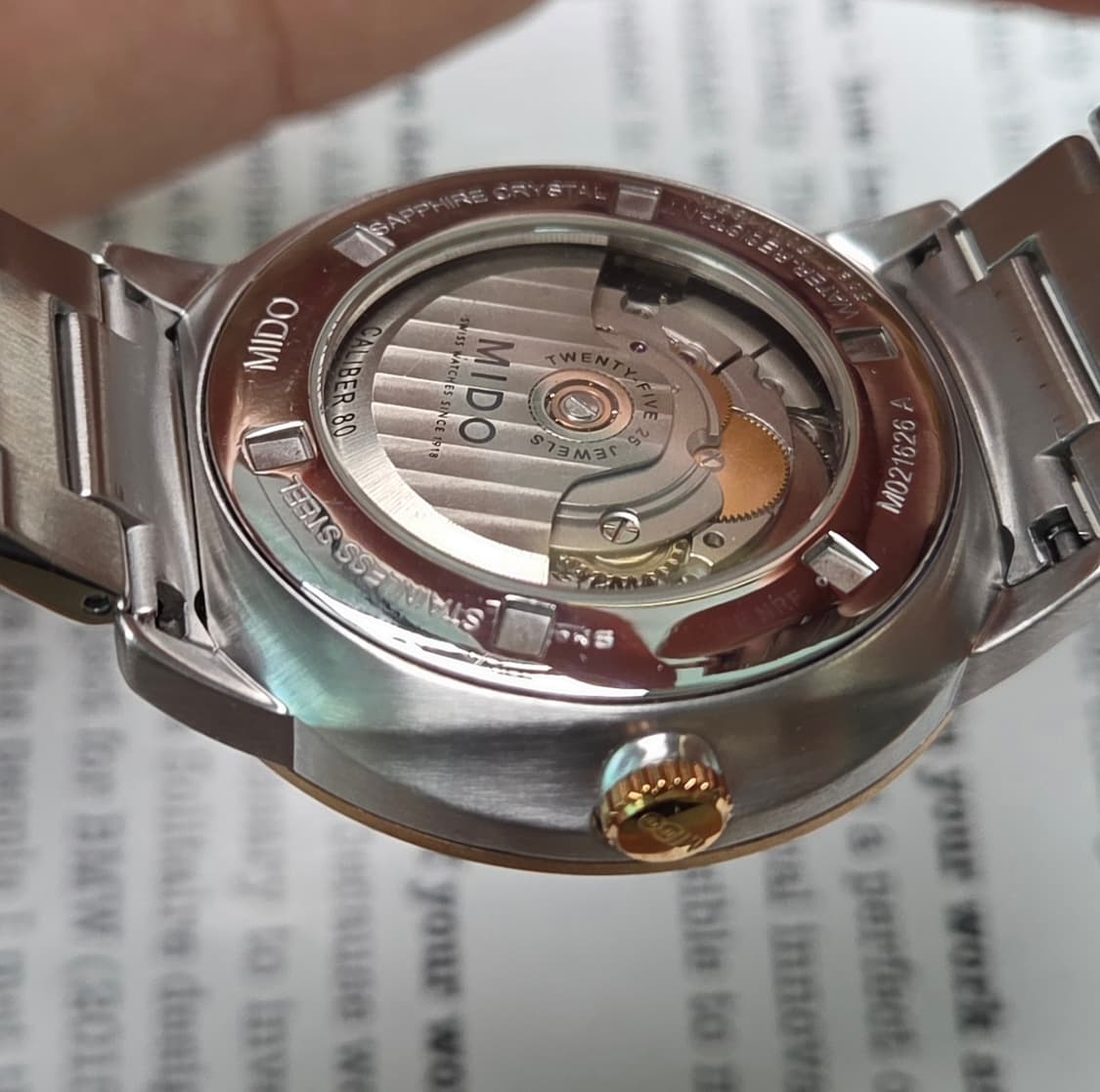 미도(MIDO) 커맨더 빅 데이트 콤비 칼리버80 오토매틱 브레이슬릿 v 상품이미지8