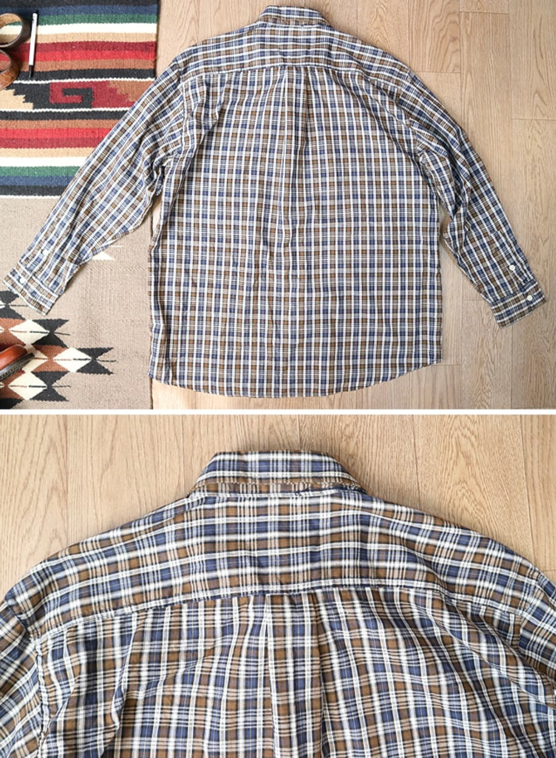 미국판 90s stussy 스투시 코튼100% 빈티지 체크남방 상품이미지7