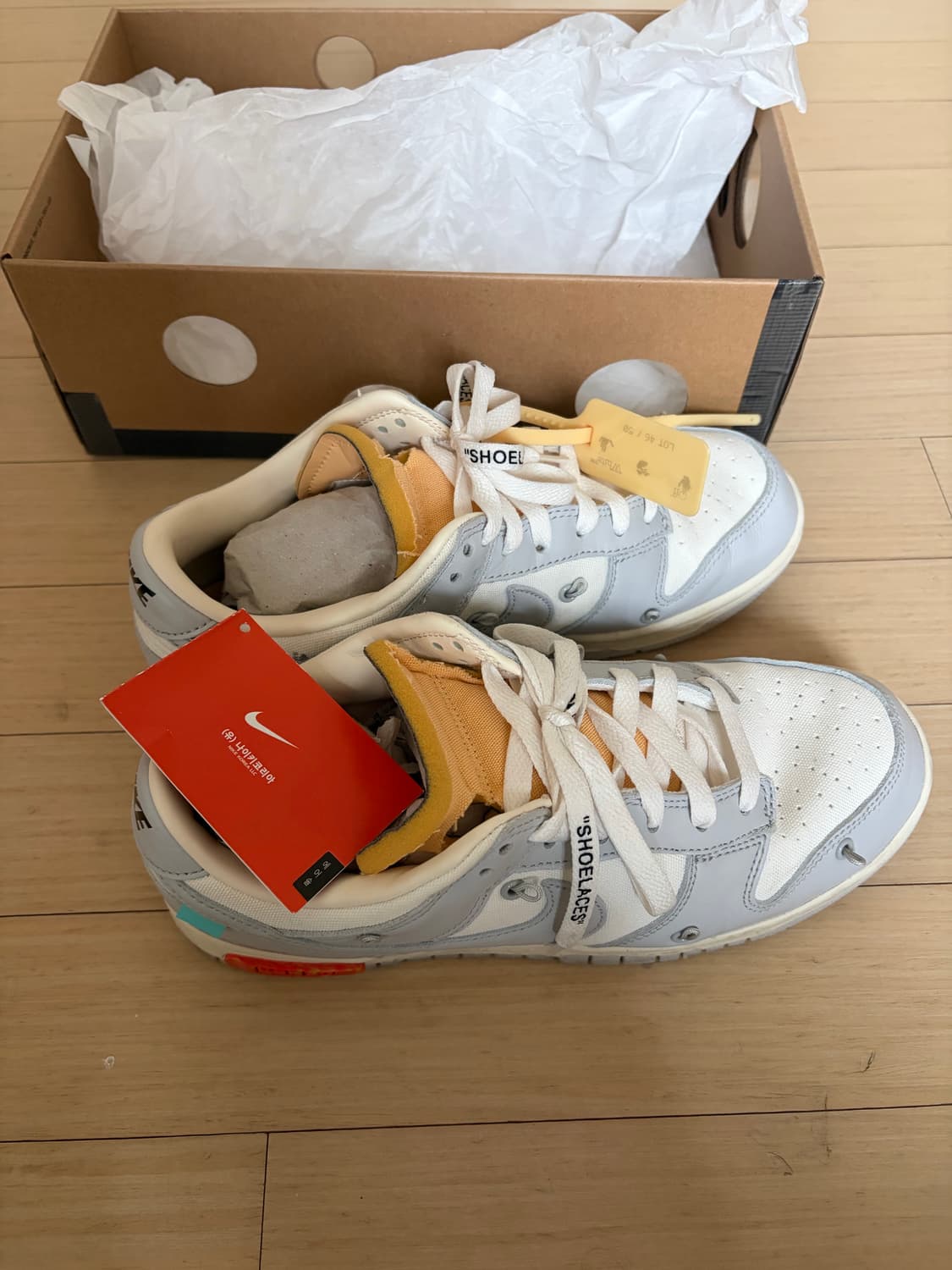 나이키 x 오프화이트 덩크 로우 더 50 - 로트 46 풀셋265사이즈 상품이미지3