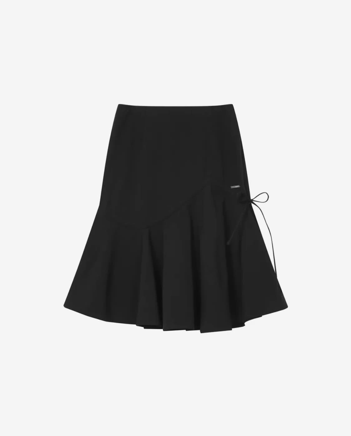 미세키서울 셔링 러플 미디 스커트 블랙 상품이미지2