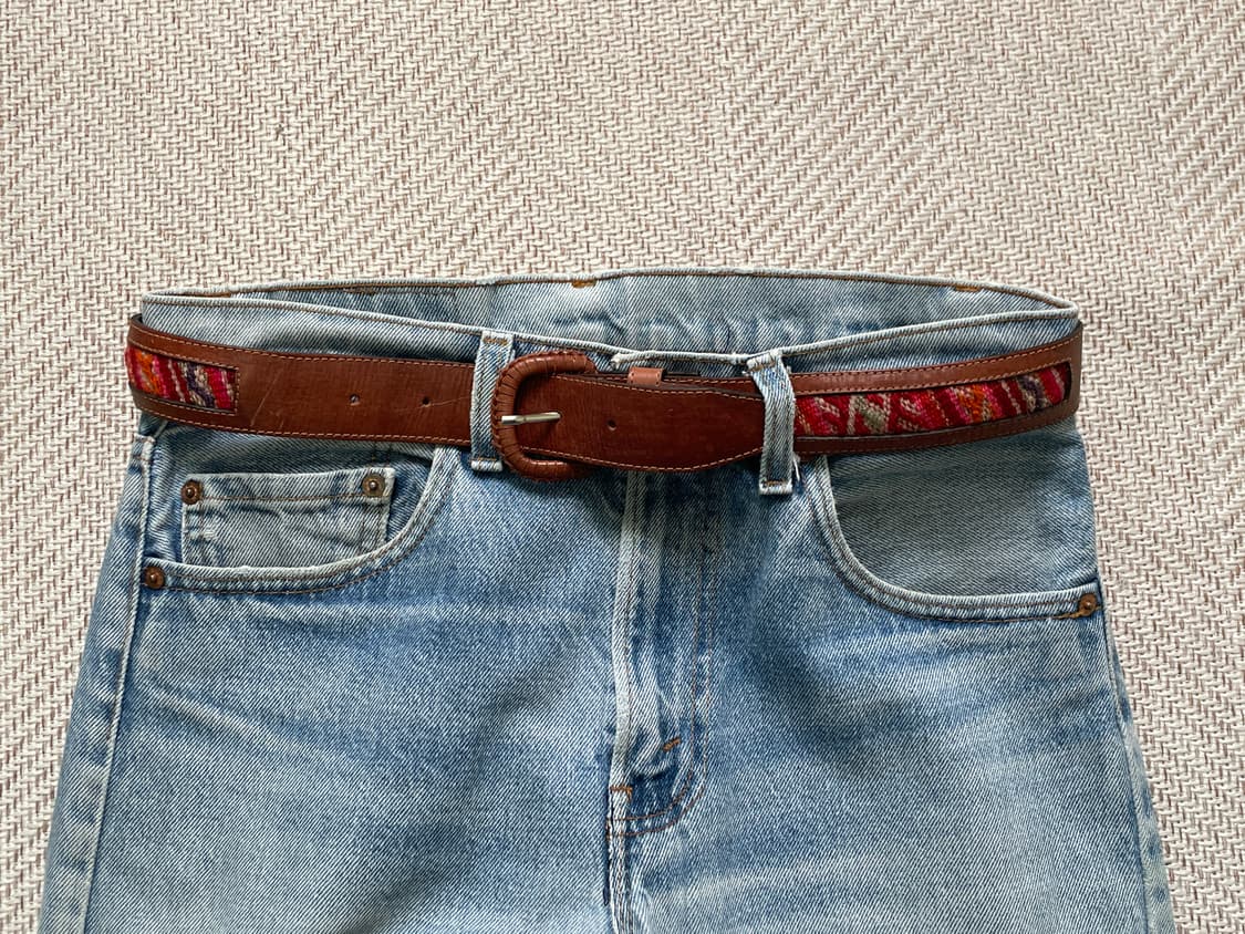 빈티지 웨스턴 멀티컬러 브라운 벨트  J04083 상품이미지1