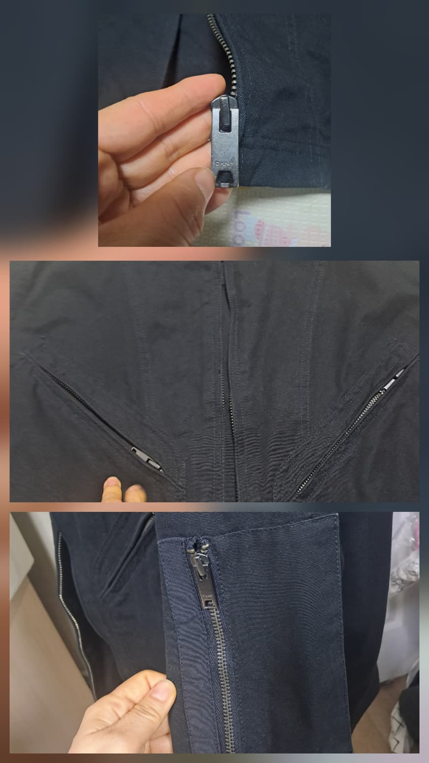 DKNY 남성 블랙 자켓 데님자켓 블루종 L 상품이미지7